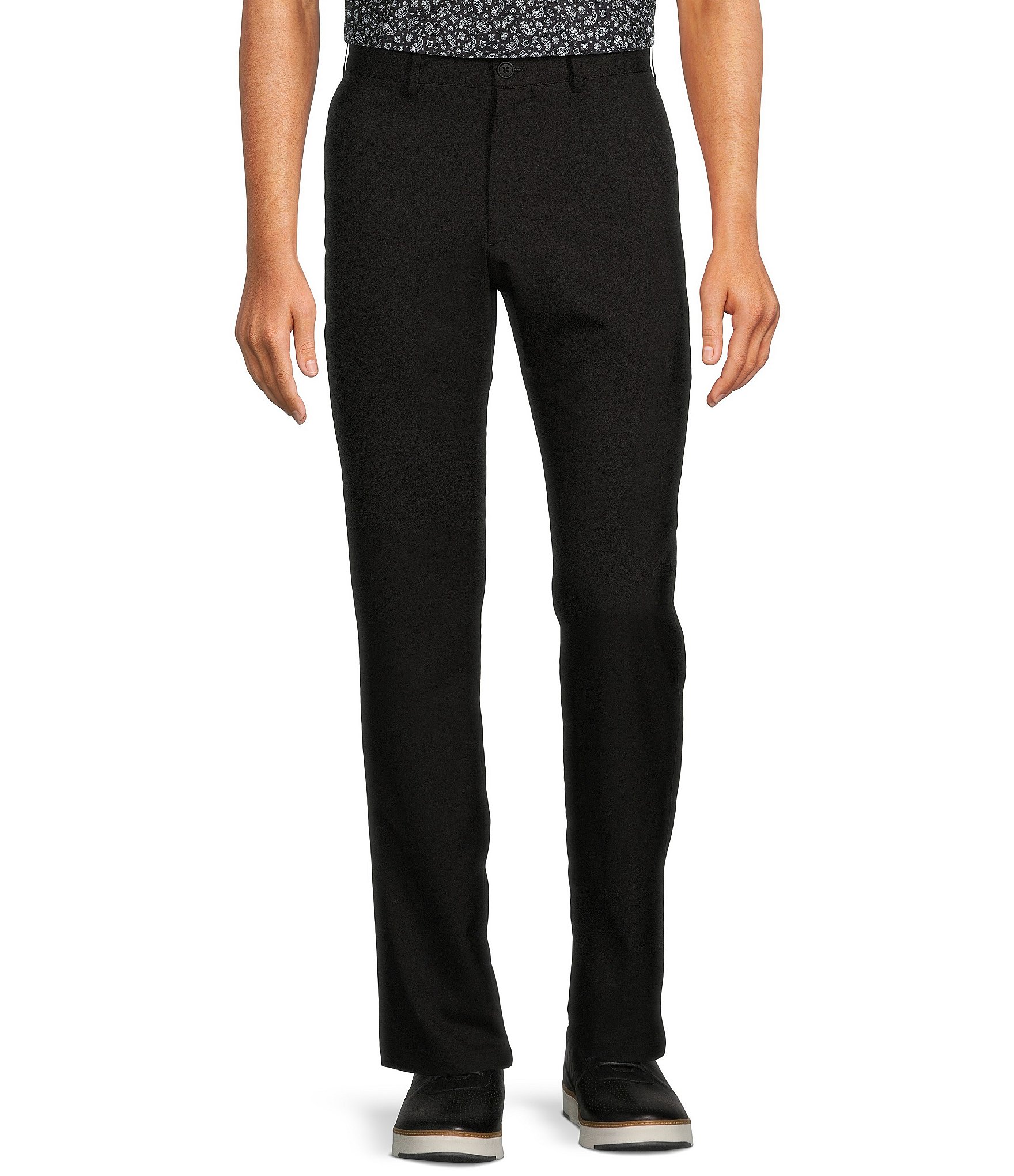 Roundtree & Yorke Performance Andrew Straight Fit Flat Front Solid Pants