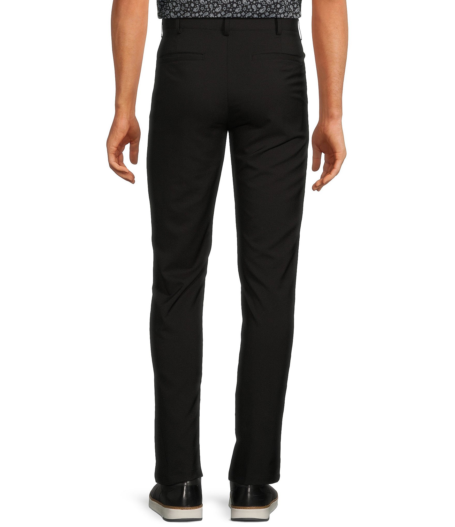 Roundtree & Yorke Performance Andrew Straight Fit Flat Front Solid Pants