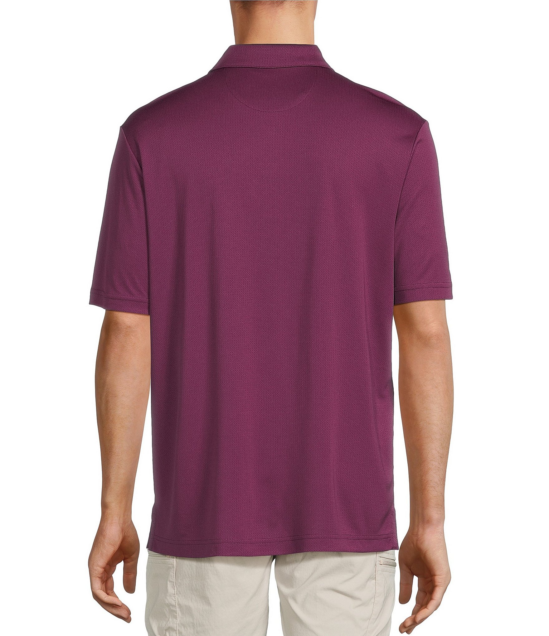 Roundtree & Yorke Performance Dash Short Sleeve Jacquard Polo Shirt