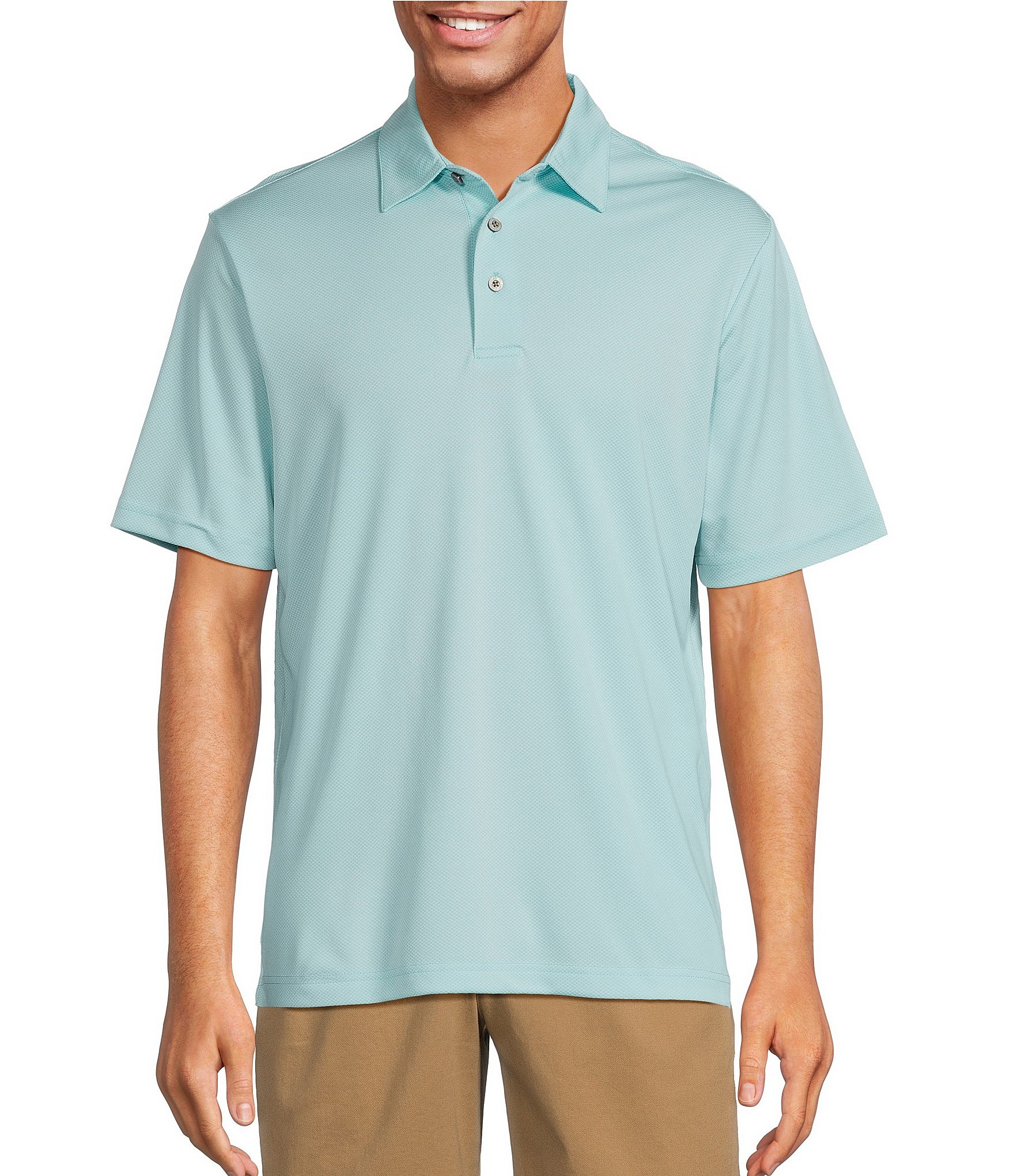 Roundtree & Yorke Performance Diamond Jacquard Polo Shirt