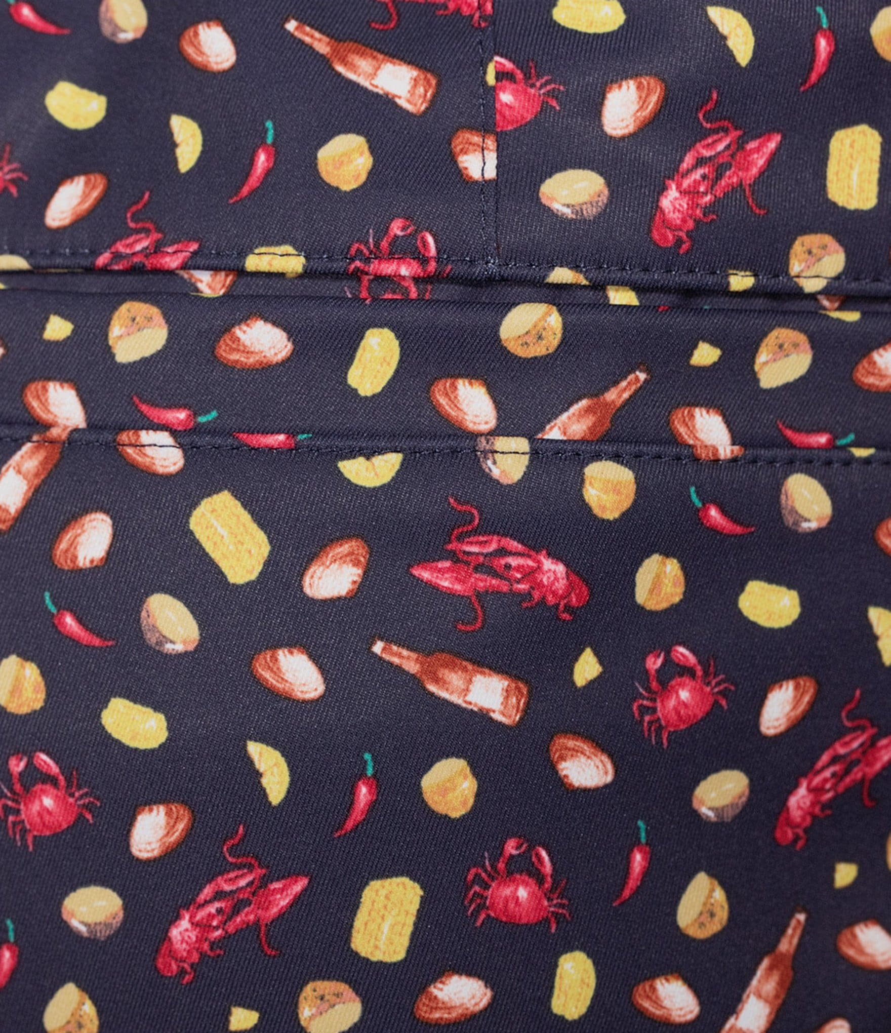 Roundtree & Yorke Performance Flat Front Straight Fit Crawfish Print 7#double; Inseam Shorts