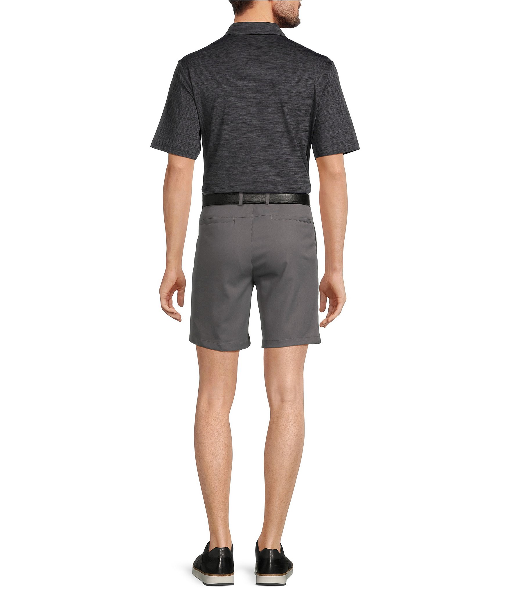 Roundtree & Yorke Performance Flat Front Straight Fit Printed 8#double; Inseam Shorts