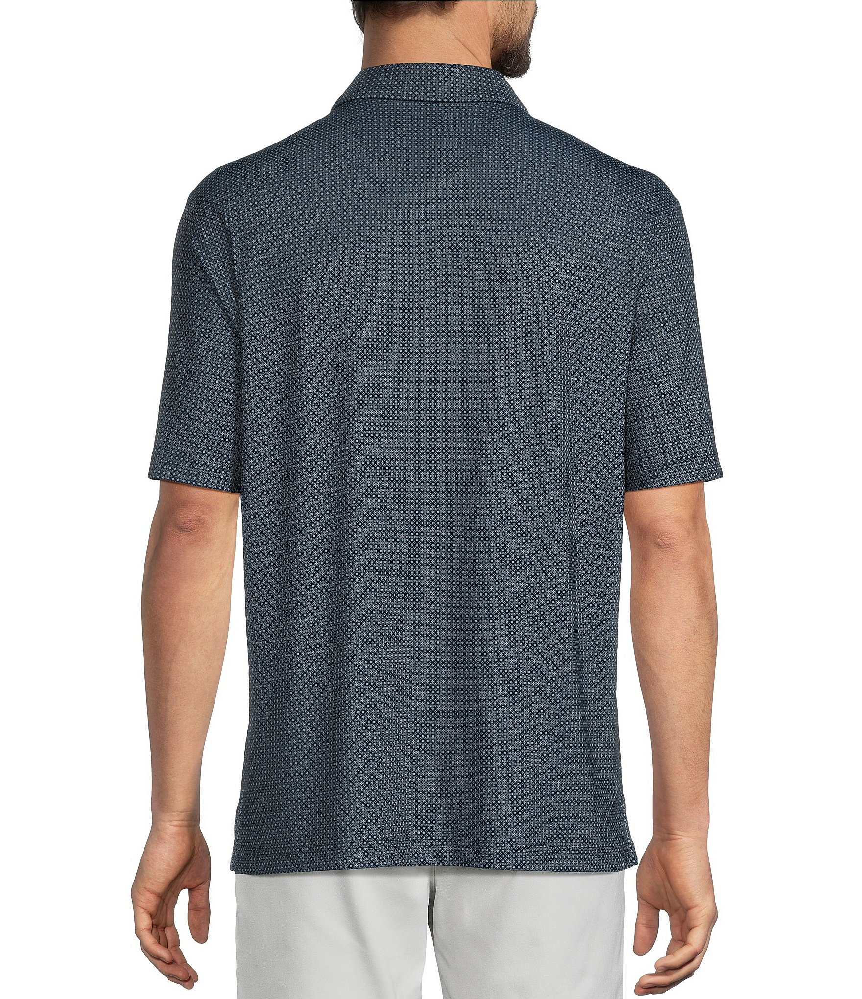 Roundtree & Yorke Performance Geo Print Polo