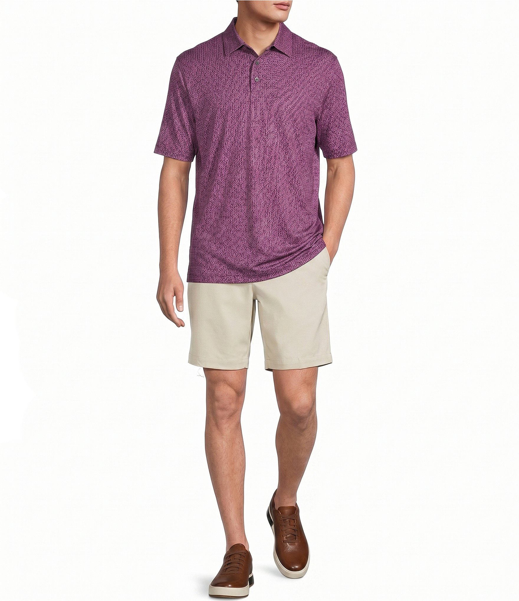 Roundtree & Yorke Performance Geo Print Polo