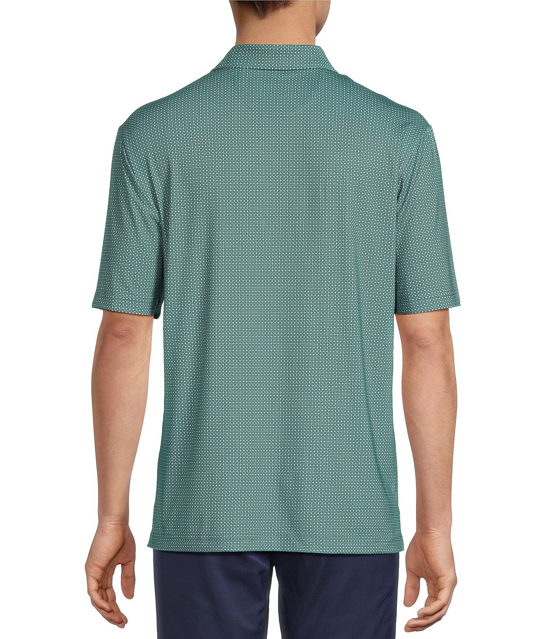 Roundtree & Yorke Big & Tall Performance Geometric Print Short Sleeve Polo