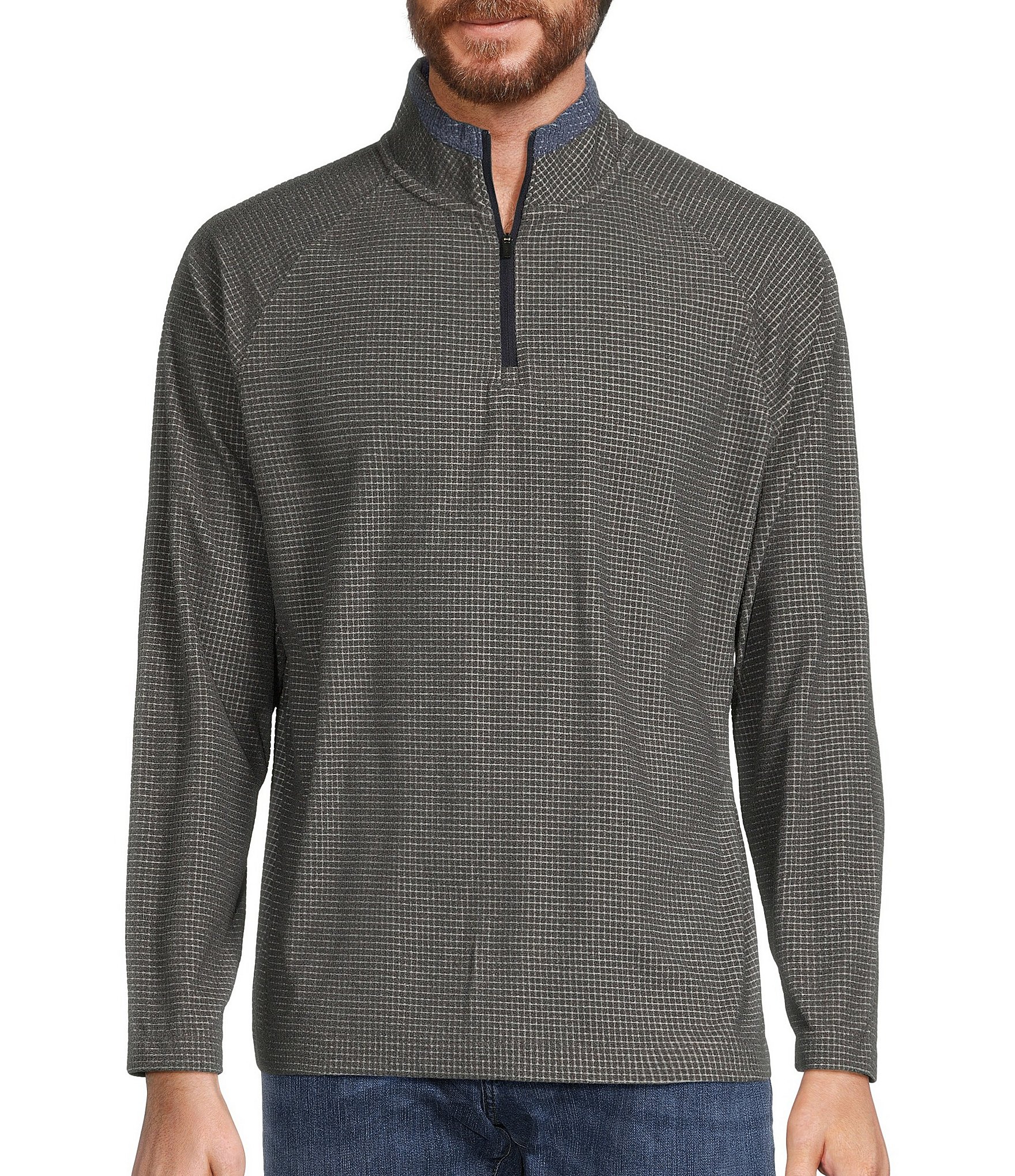 Roundtree & Yorke Performance Long Sleeve Solid Fleece Quarter Zip Pullover