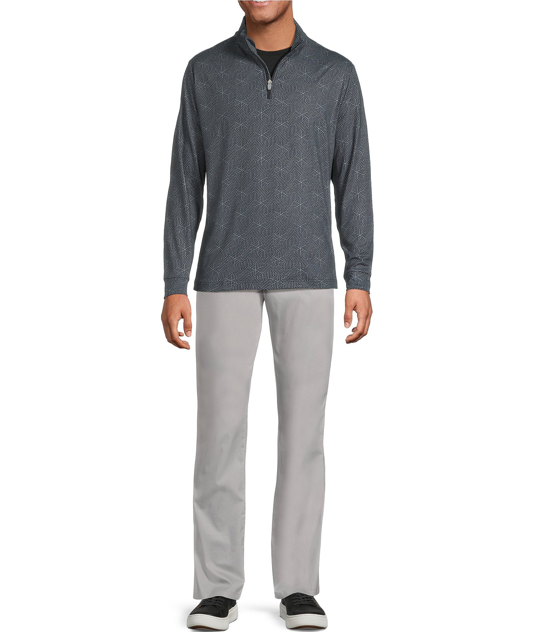 Roundtree & Yorke Performance Long-Sleeve Solid Quarter-Zip Pullover