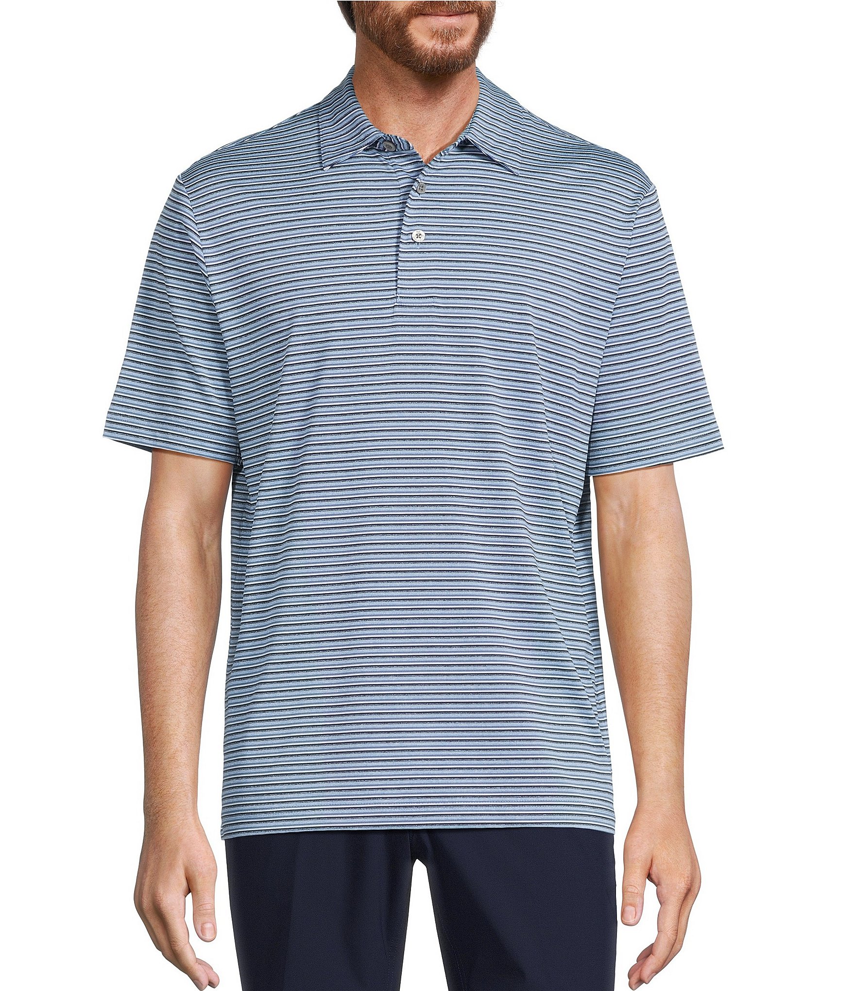 Roundtree & Yorke Performance Multi Stripe Polo Shirt
