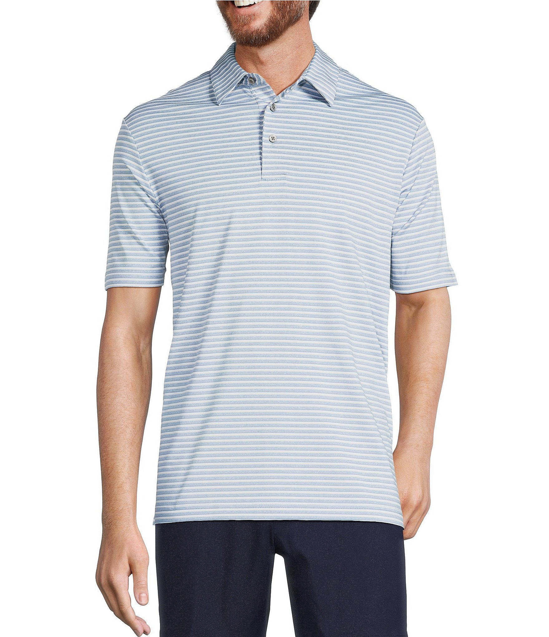 Roundtree & Yorke Performance Multi Stripe Polo Shirt