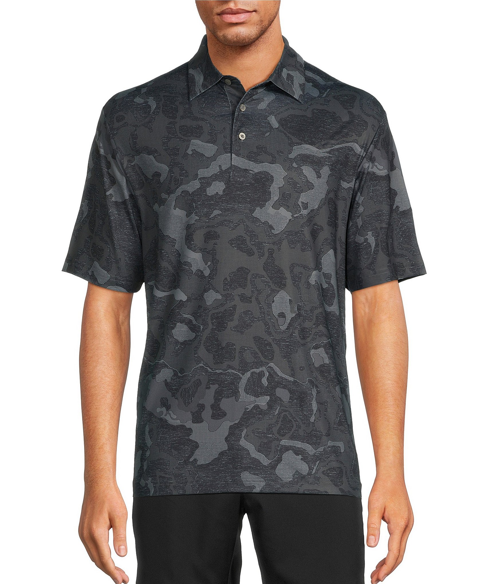 Roundtree & Yorke Performance Short Sleeve Camo Print Polo Shirt