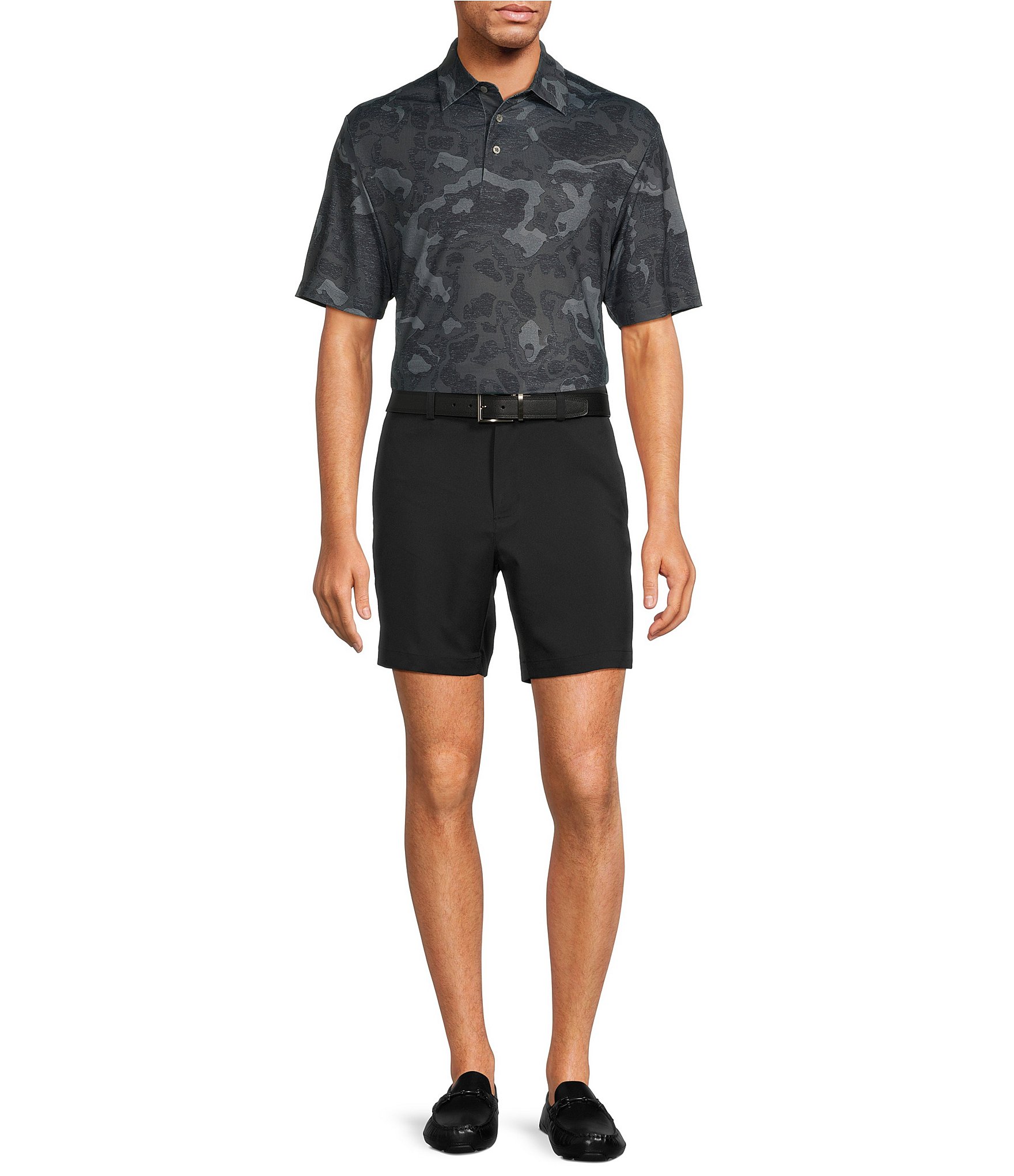 Roundtree & Yorke Performance Short Sleeve Camo Print Polo Shirt