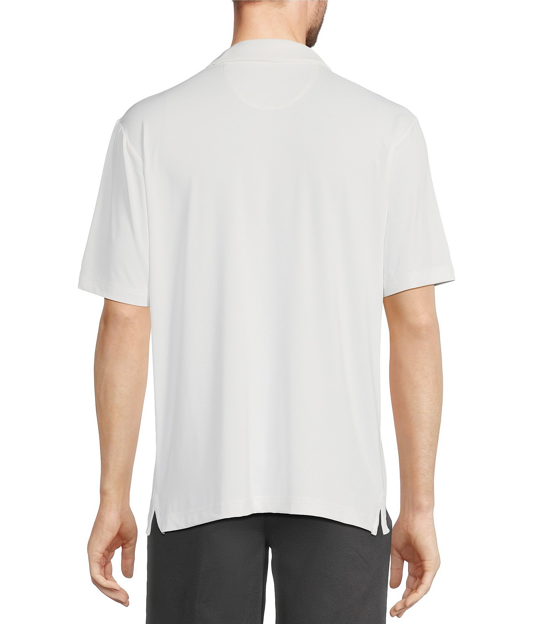 Roundtree & Yorke Performance Short Sleeve Chest Stripe Polo Shirt