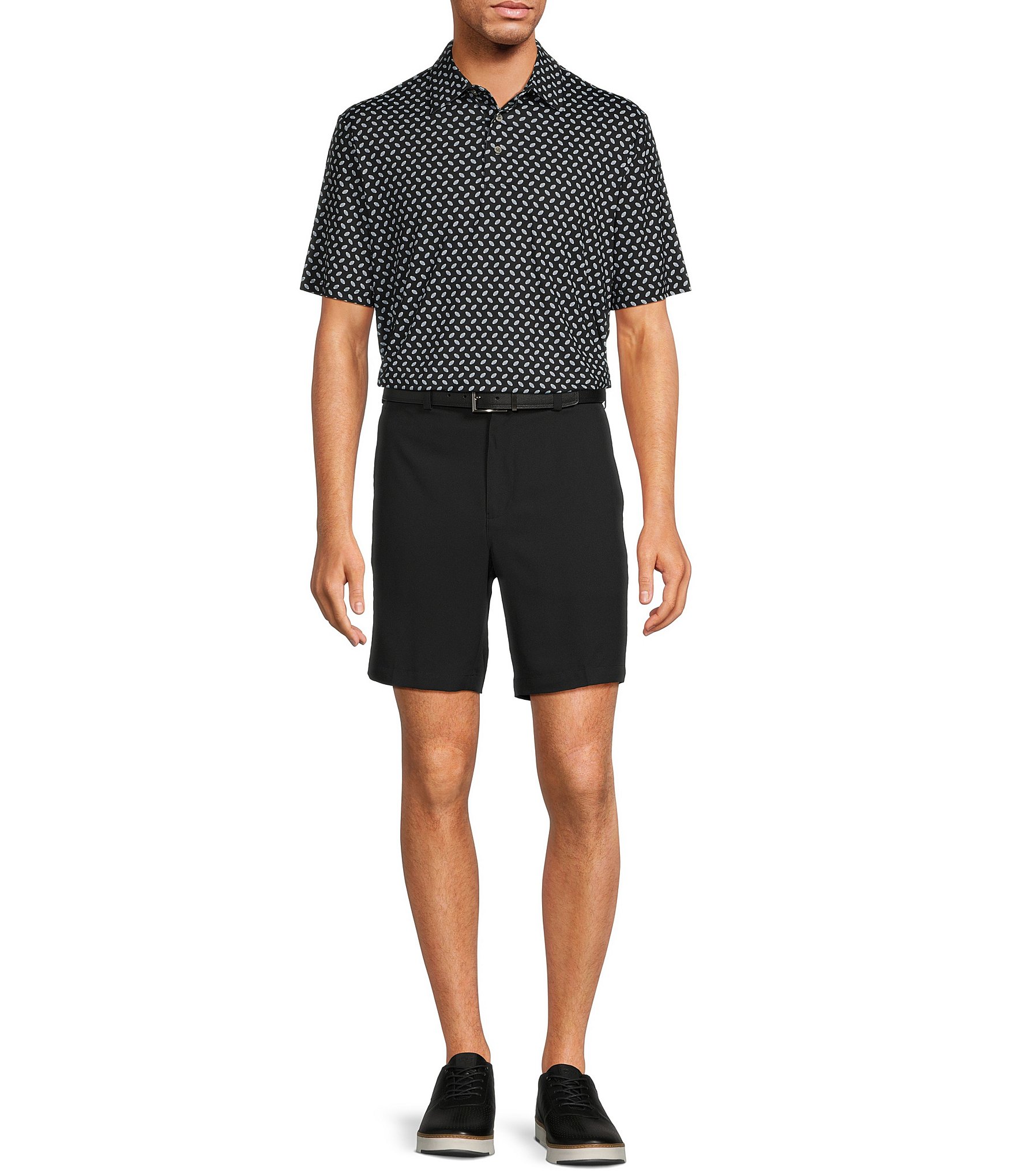 Roundtree & Yorke Performance Short Sleeve Football Print Polo Shirt