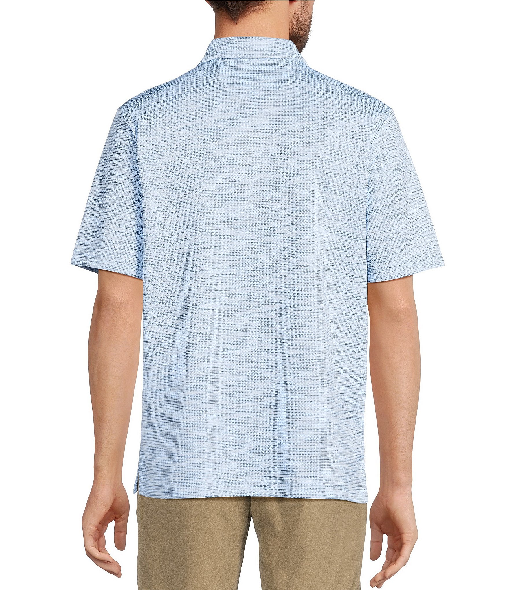 Roundtree & Yorke Performance Short Sleeve Houndstooth Jacquard Polo Shirt