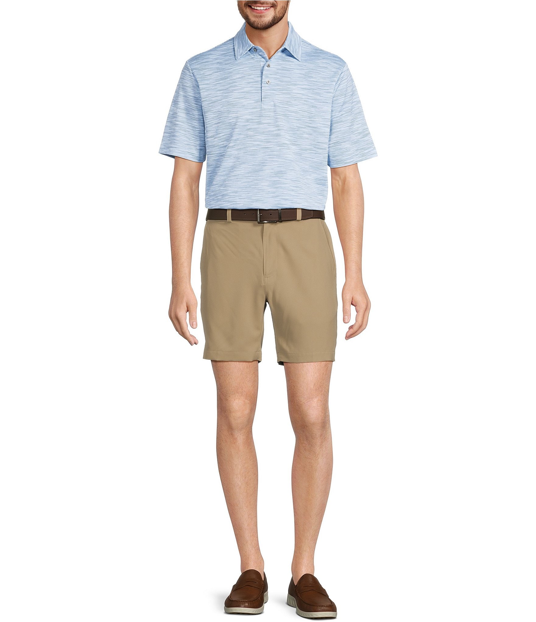 Roundtree & Yorke Performance Short Sleeve Houndstooth Jacquard Polo Shirt