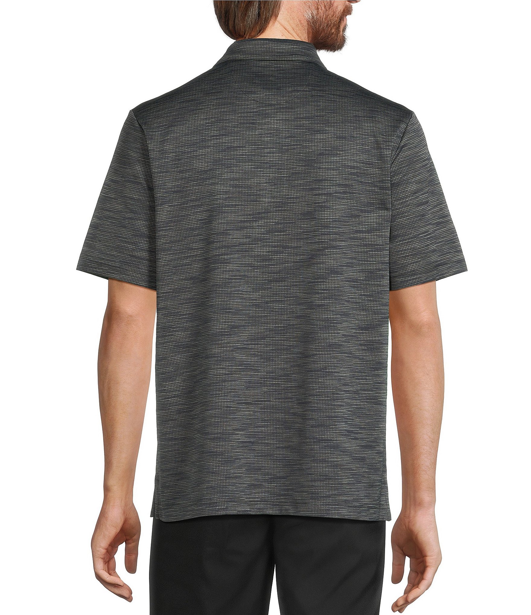 Roundtree & Yorke Performance Short Sleeve Houndstooth Jacquard Polo Shirt