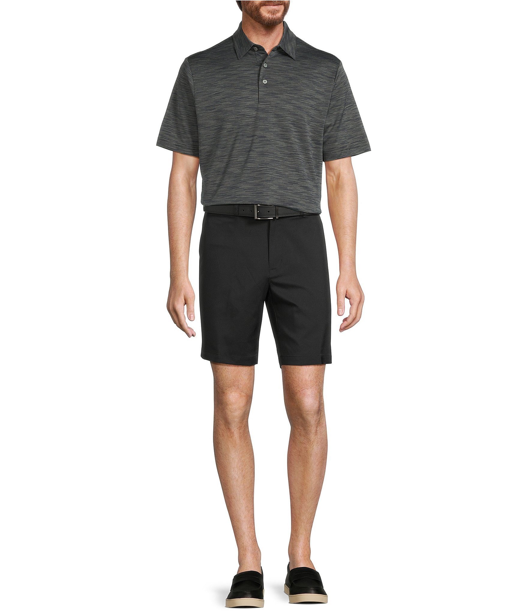 Roundtree & Yorke Performance Short Sleeve Houndstooth Jacquard Polo Shirt