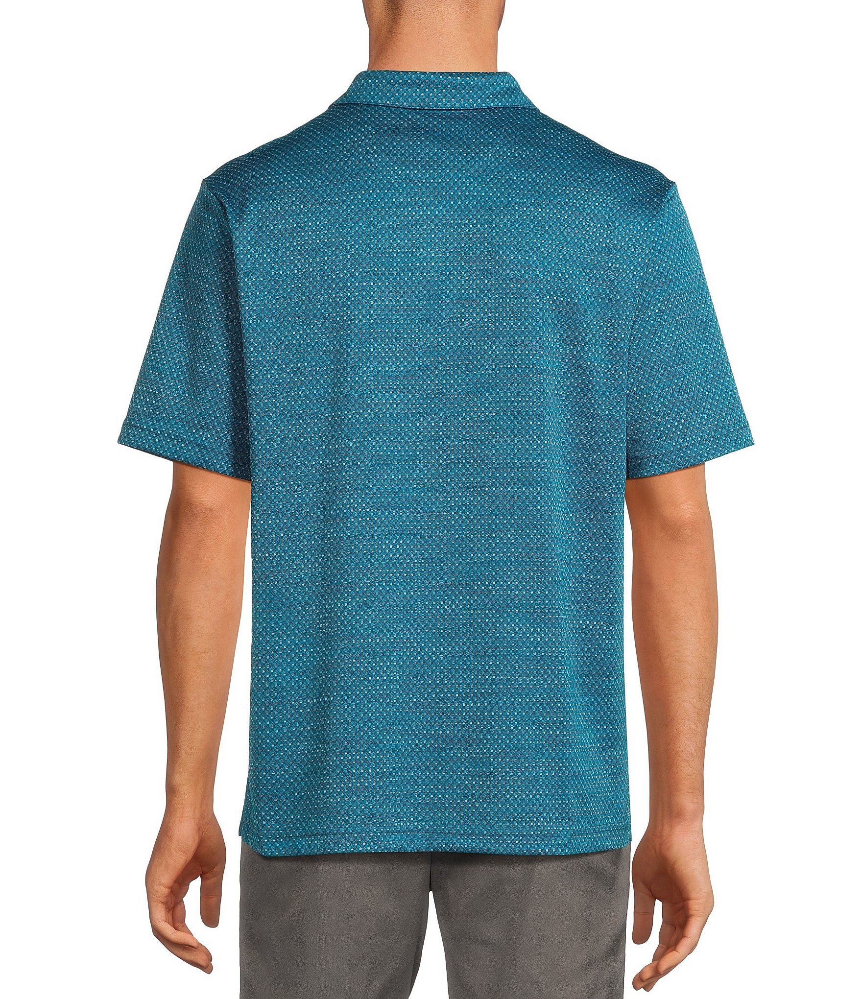 Roundtree & Yorke Performance Short Sleeve Multi Jacquard Polo Shirt