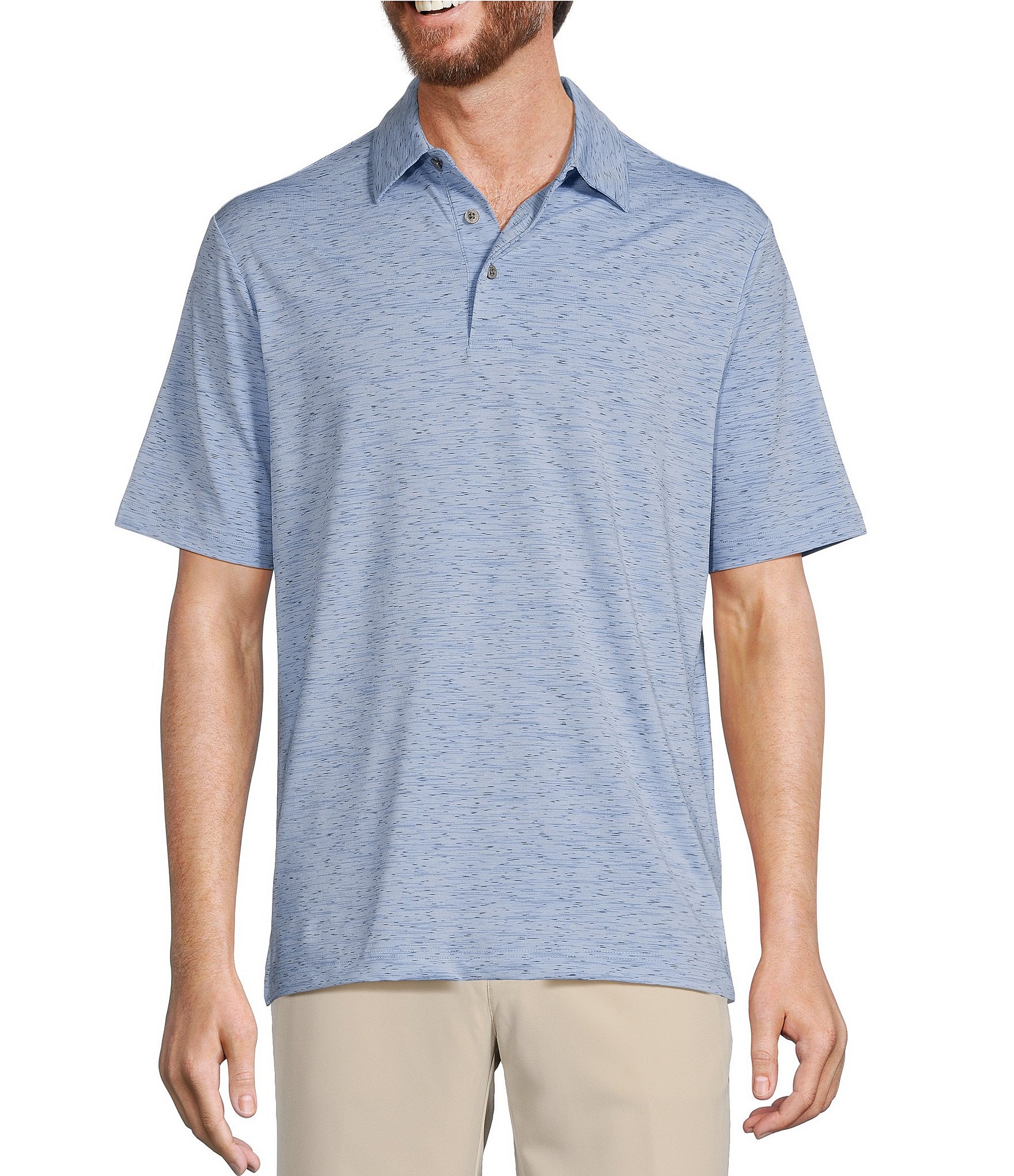 Roundtree & Yorke Performance Short Sleeve Solid Jacquard Polo Shirt