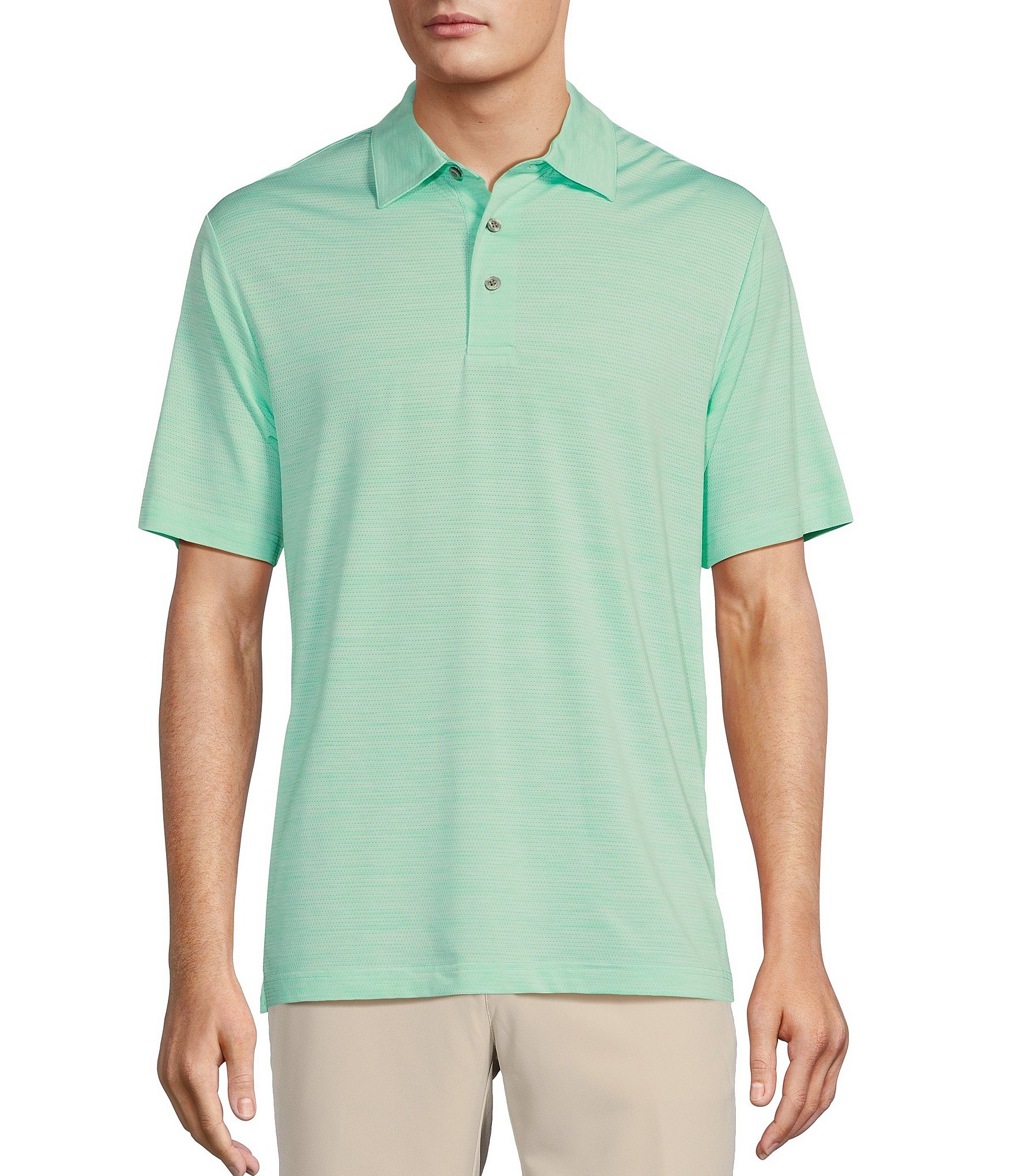 Roundtree & Yorke Performance Short Sleeve Solid Mesh Polo Shirt