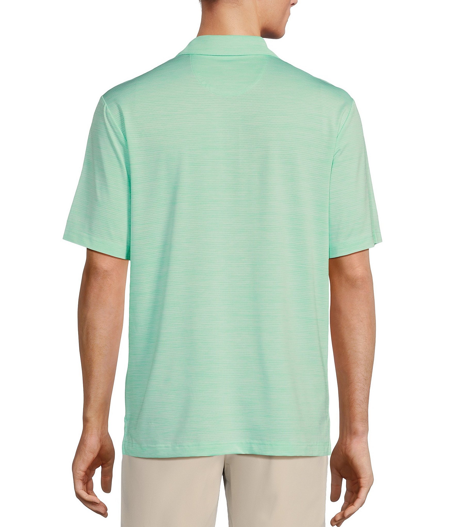 Roundtree & Yorke Performance Short Sleeve Solid Mesh Polo Shirt