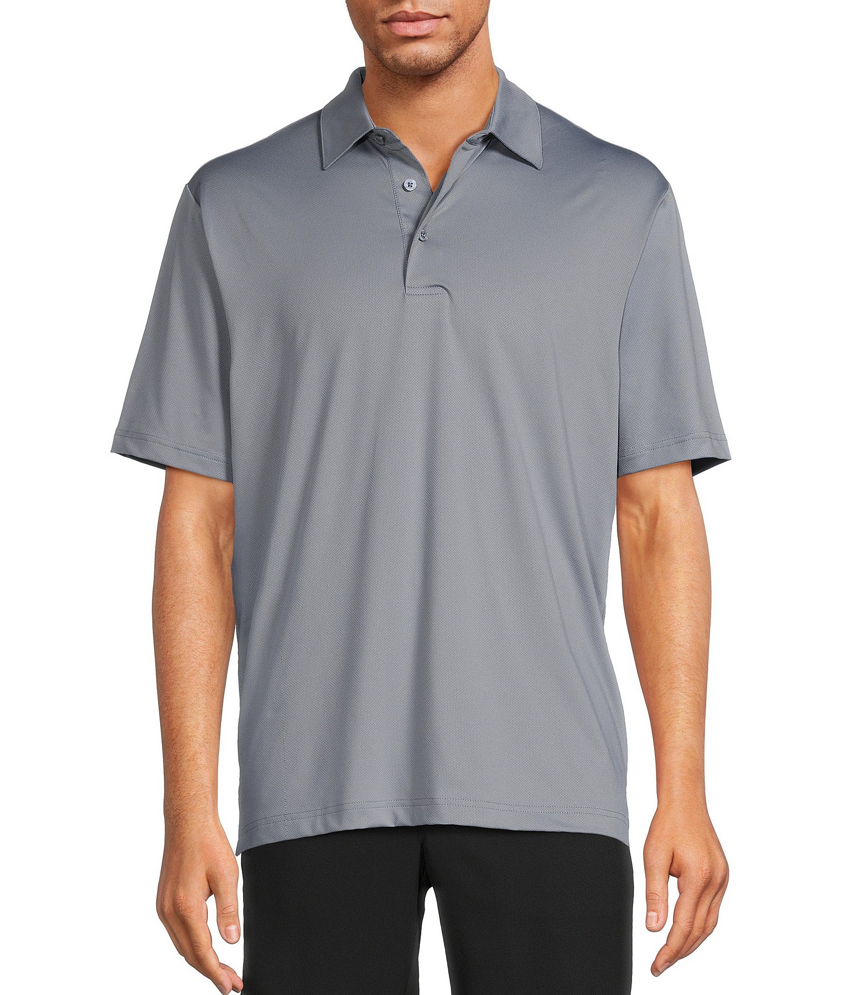 Roundtree & Yorke Performance Short Sleeve Solid Textured Polo Shirt