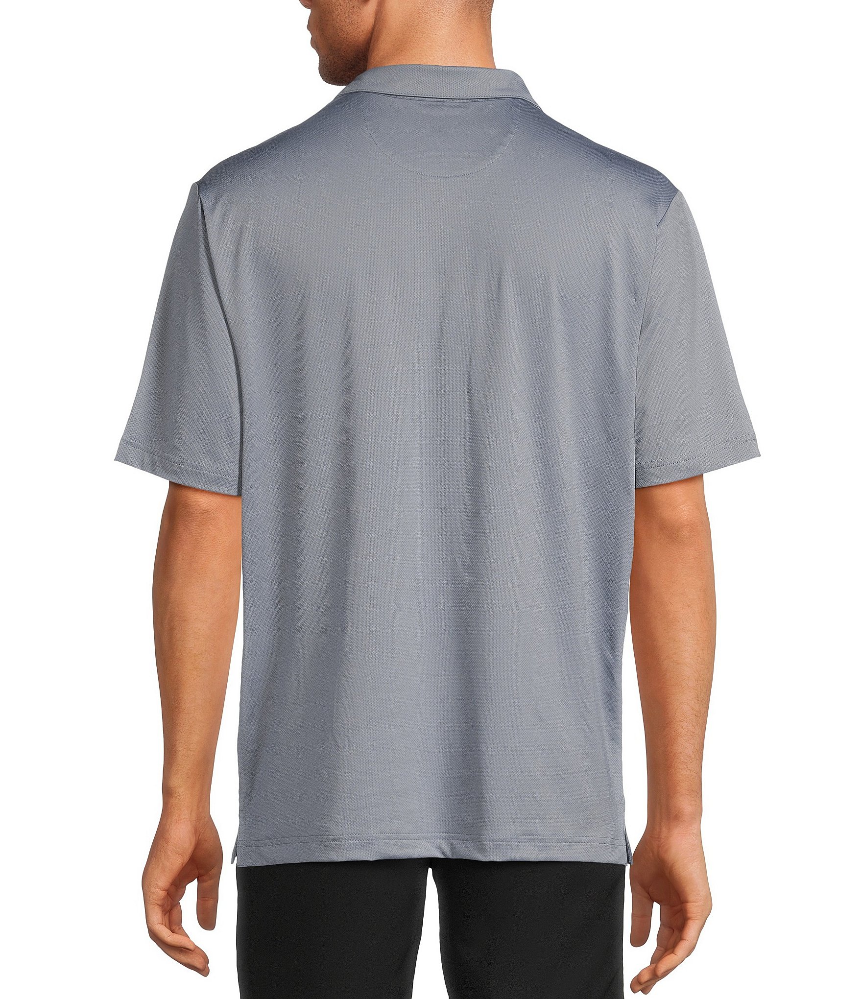 Roundtree & Yorke Performance Short Sleeve Solid Textured Polo Shirt