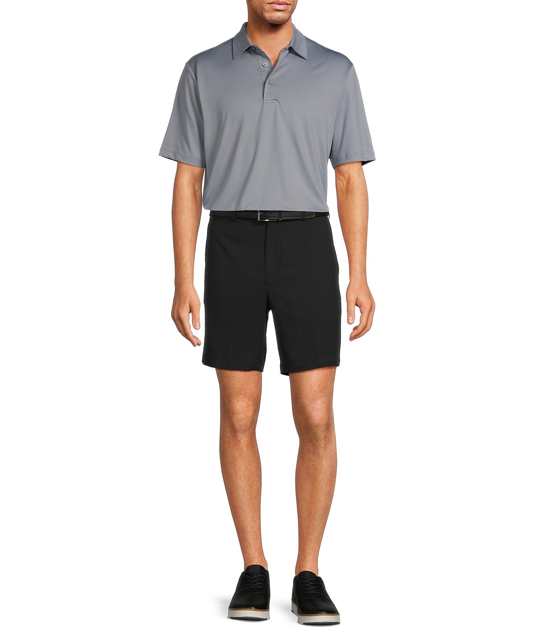 Roundtree & Yorke Performance Short Sleeve Solid Textured Polo Shirt