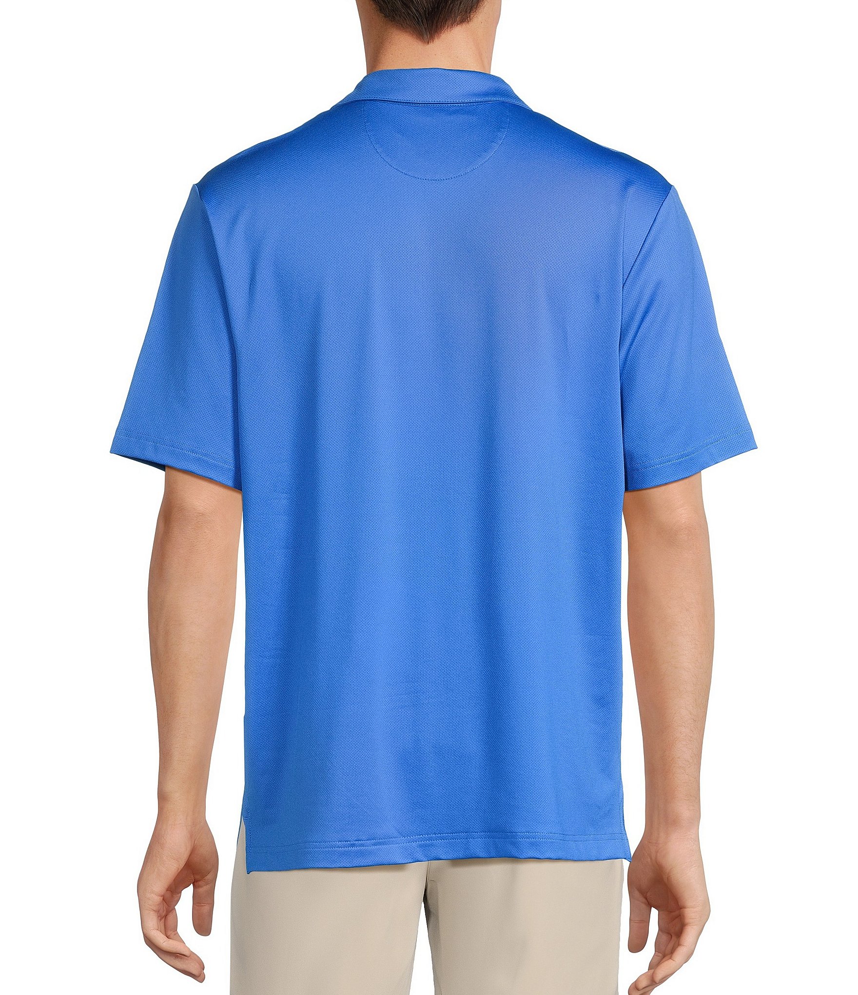 Roundtree & Yorke Performance Short Sleeve Solid Textured Polo Shirt