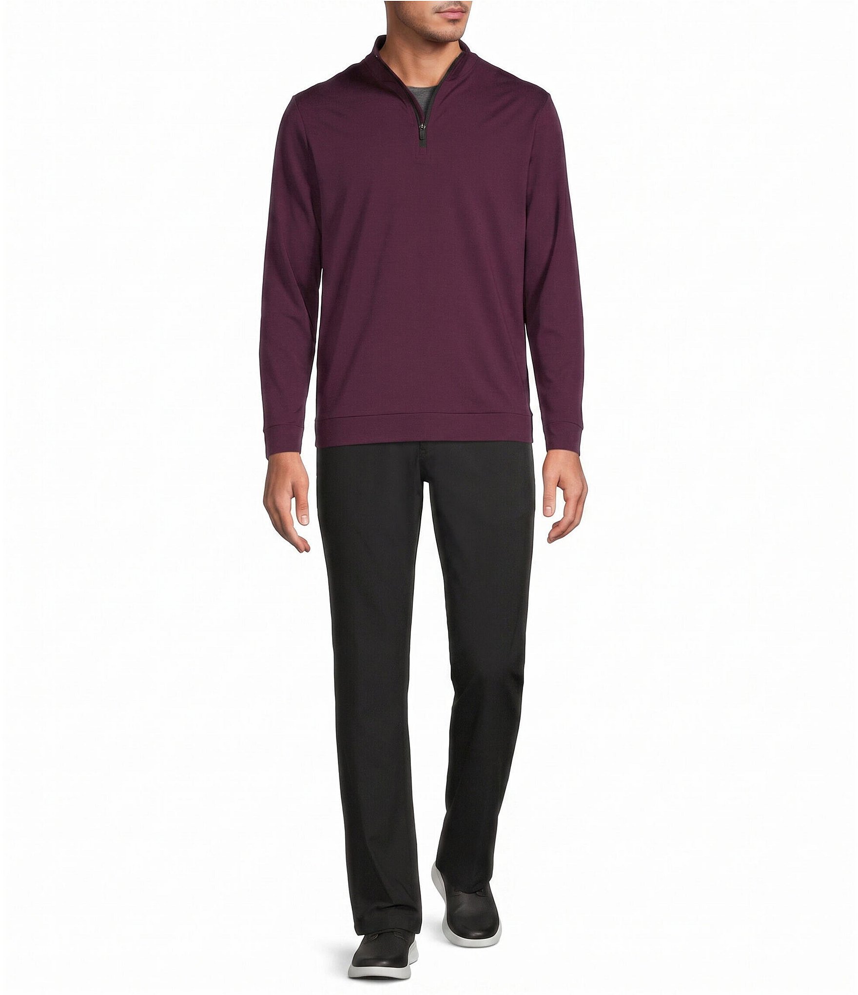 Roundtree & Yorke Performance Solid Quarter Zip Pullover