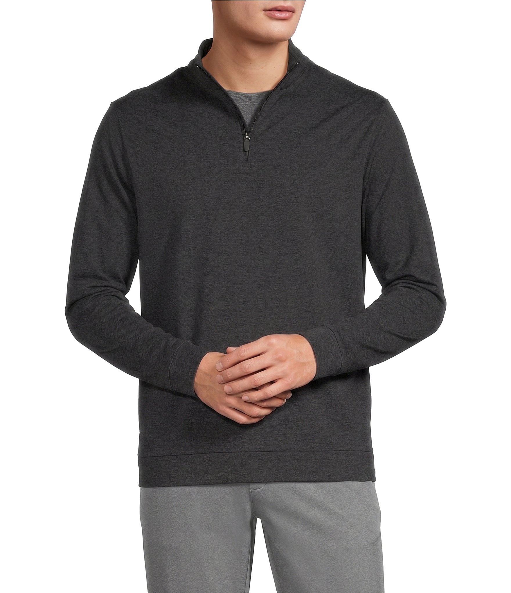 Roundtree & Yorke Performance Solid Quarter Zip Pullover
