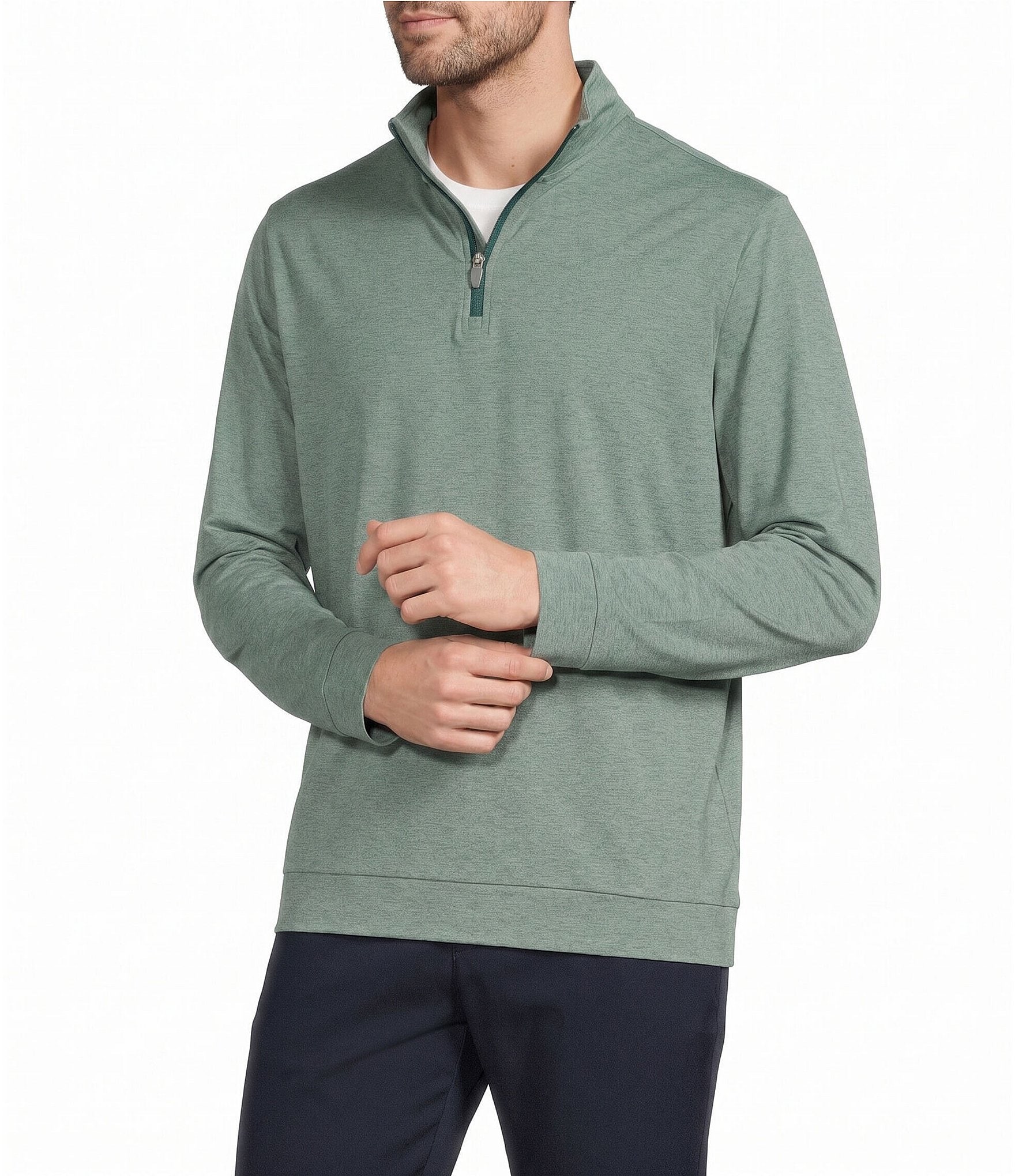 Roundtree & Yorke Performance Solid Quarter Zip Pullover