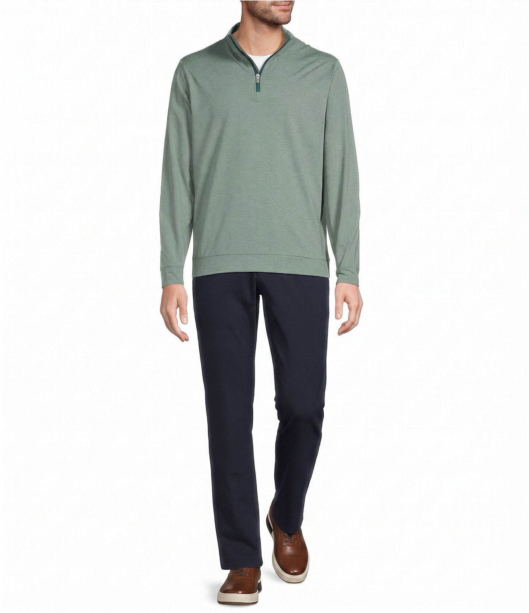 Roundtree & Yorke Performance Solid Quarter Zip Pullover