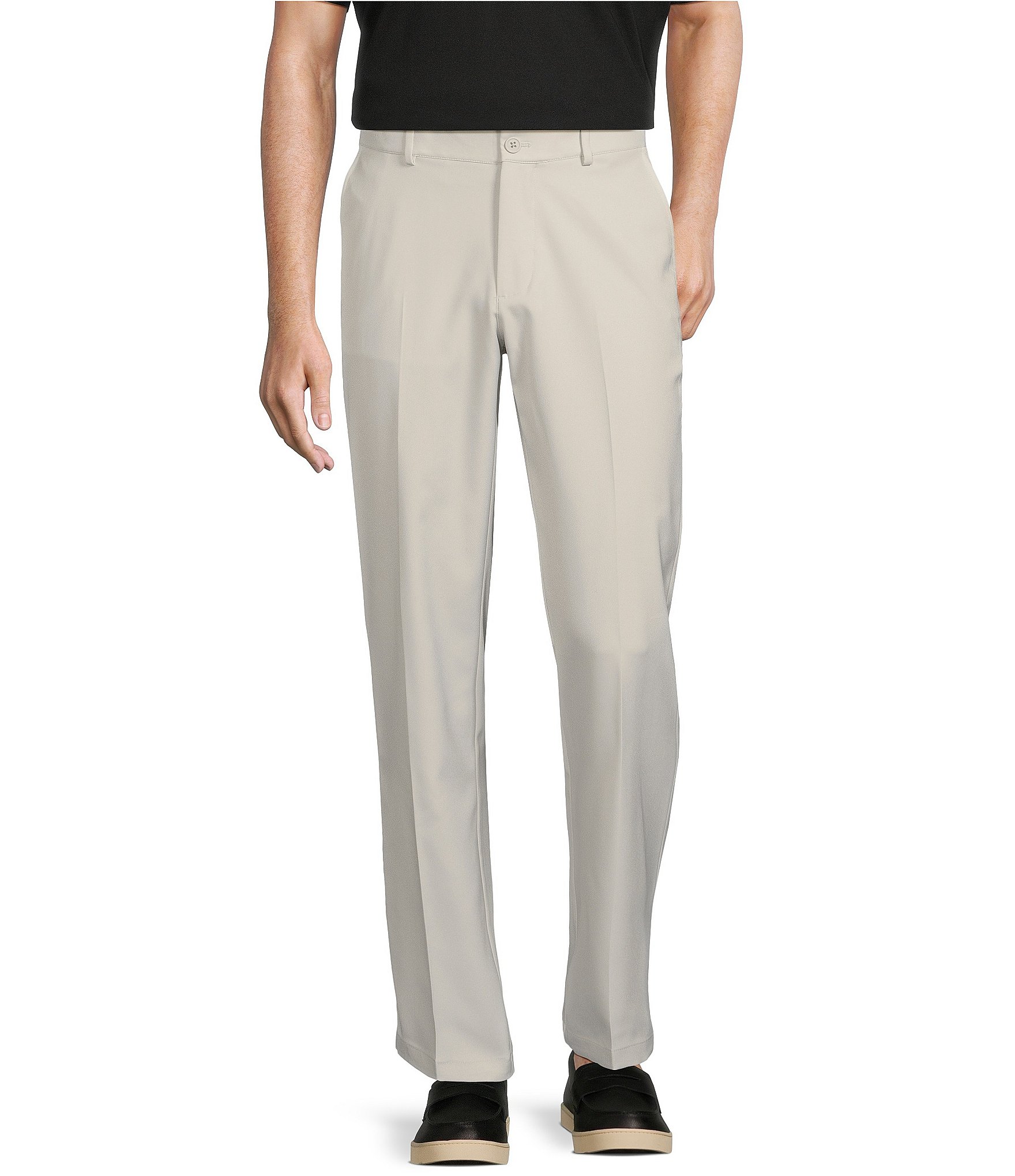 Roundtree & Yorke Performance Stewart Flat Front Classic Fit Solid Pants