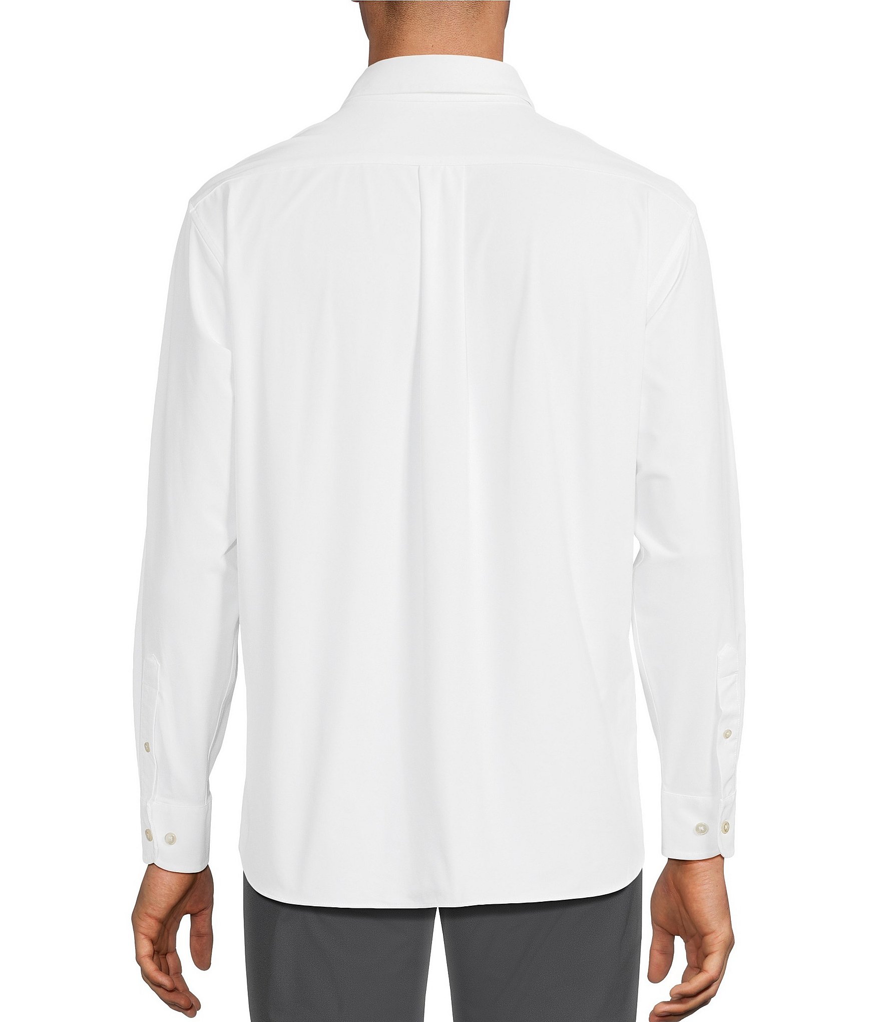 Roundtree & Yorke Performance The Traveler Solid Twill Sport Shirt