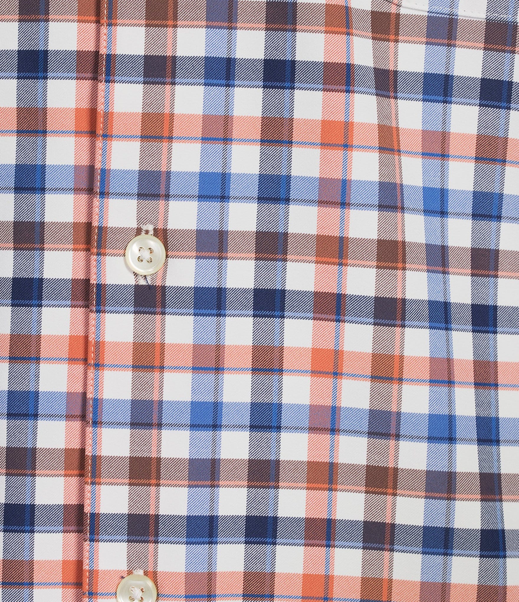 Roundtree & Yorke Performance Twill Medium Check Long Sleeve Sport Shirt