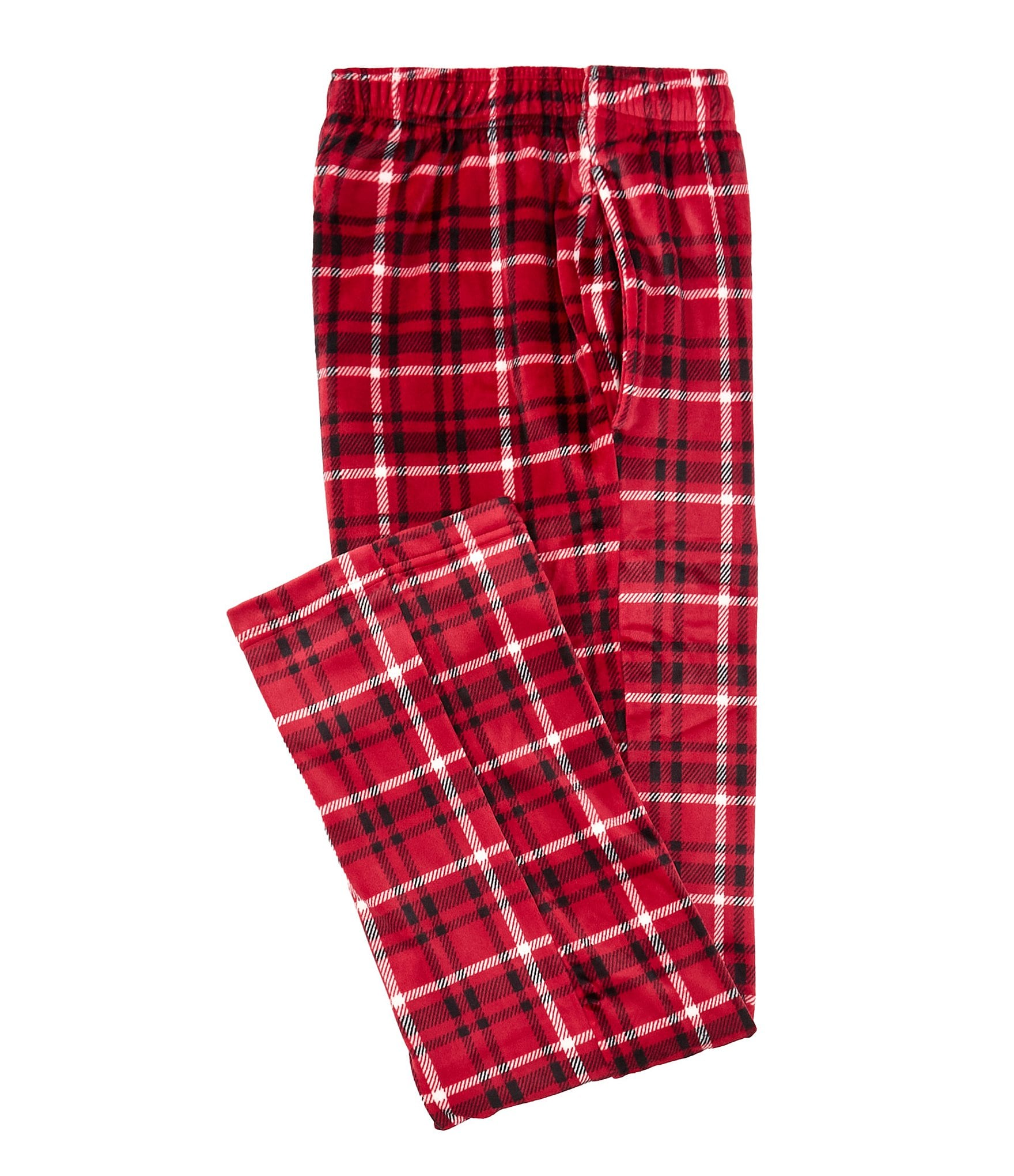 Roundtree & Yorke Plaid Micro Fleece Sleep Pants | Dillard's