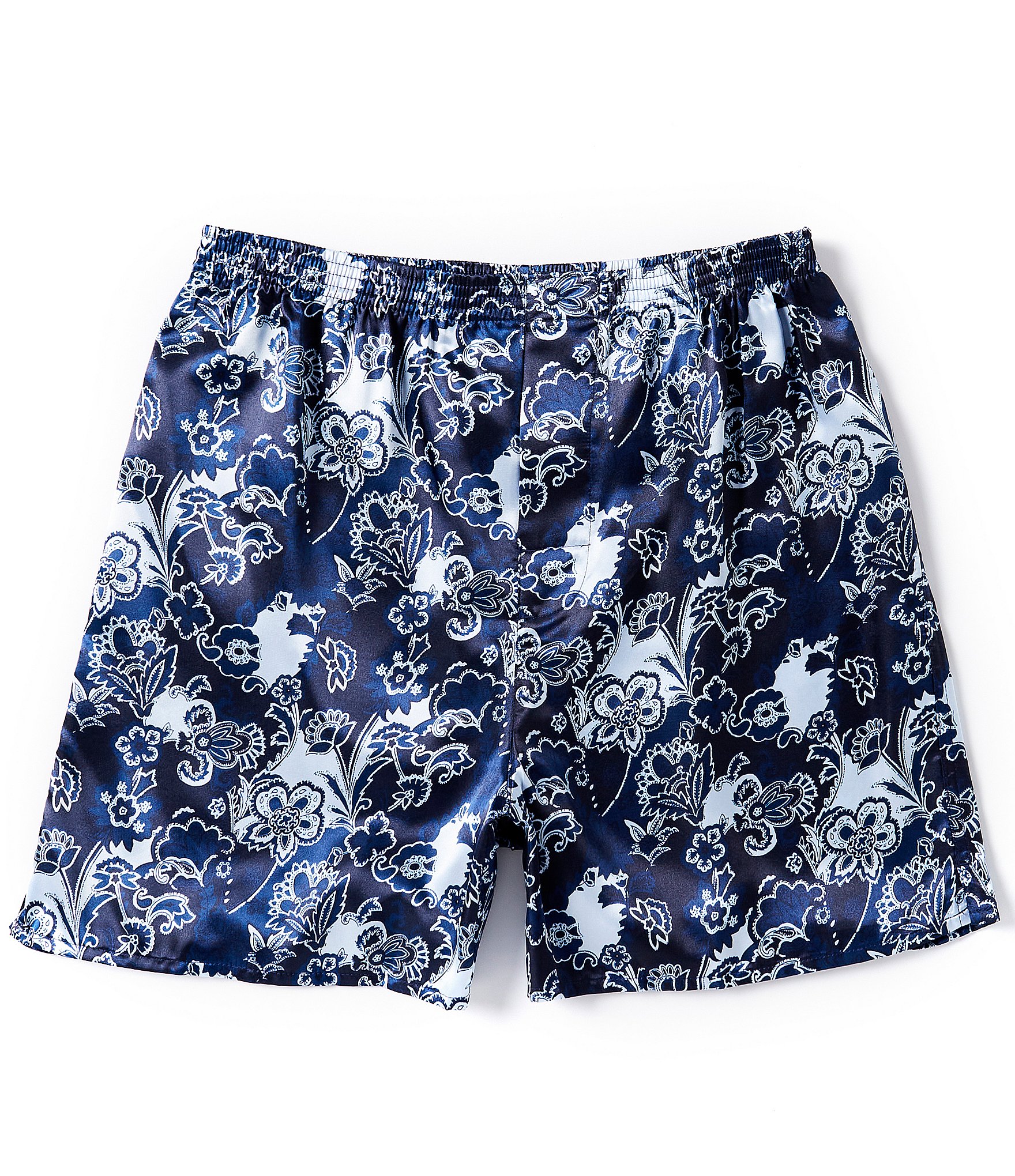 Roundtree & Yorke Multi Printed Charmeuse Lounge Boxer Shorts