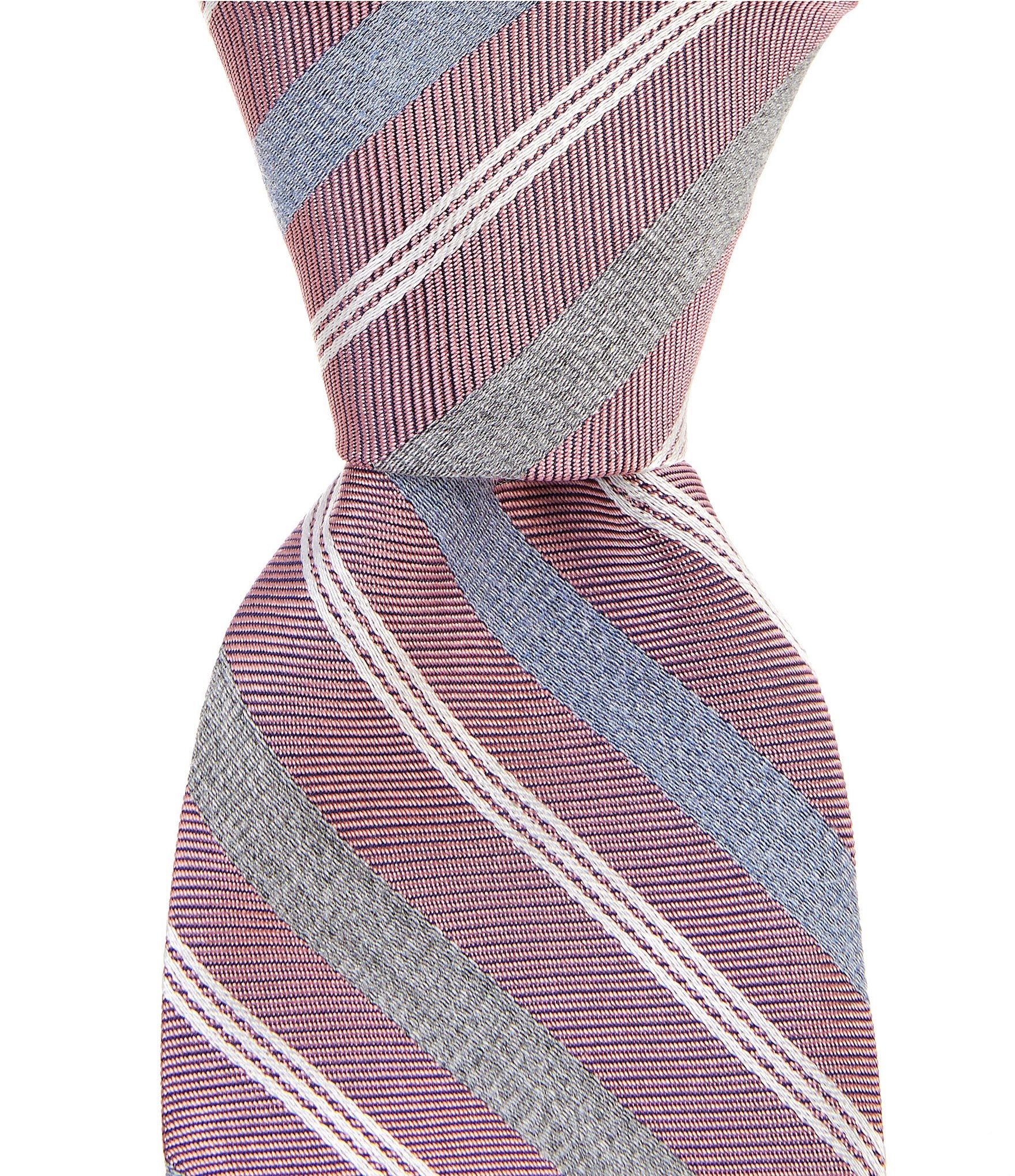 Roundtree & Yorke Repeat Striped 2 3/4#double; Silk Blend Tie