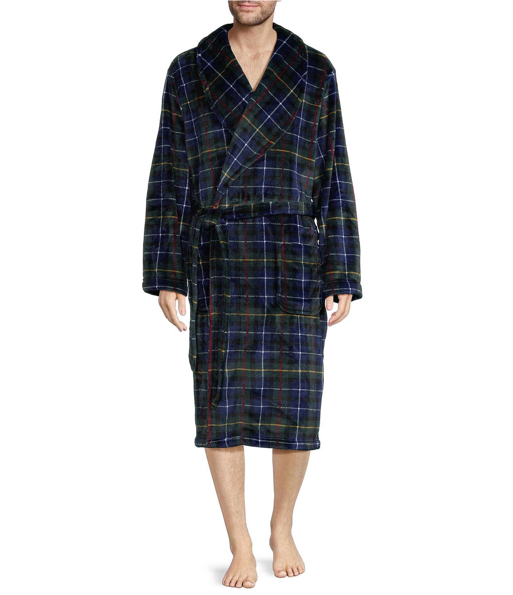 Roundtree & Yorke Robe Long Sleeve Belted Plush Robe | Dillard's