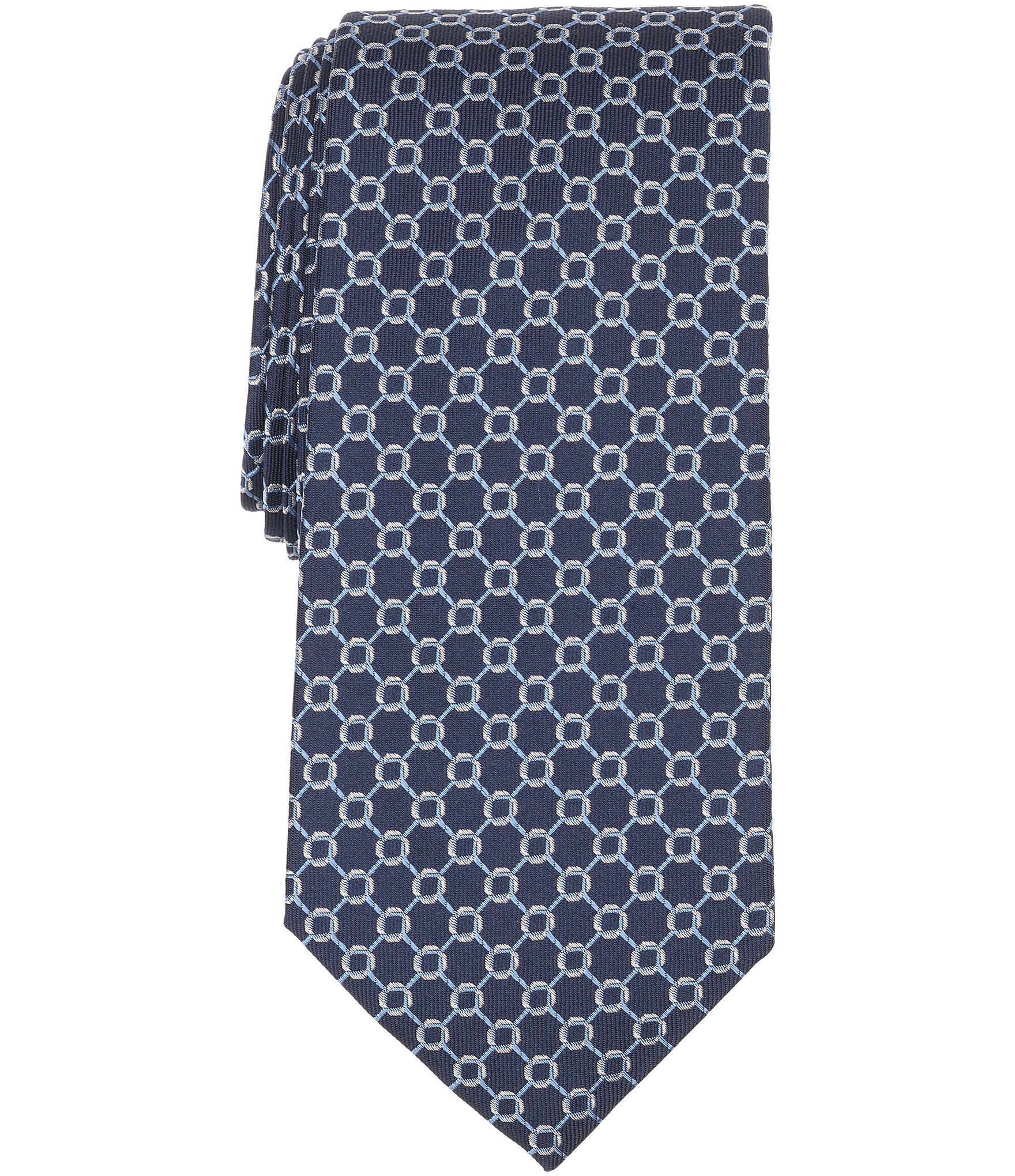 Roundtree & Yorke Roberto Geometric Traditional Silk/Poly Tie