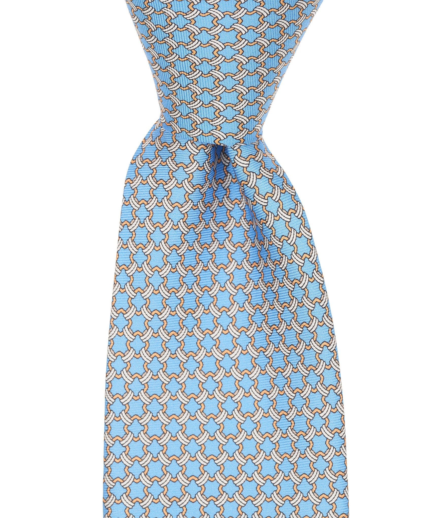 Roundtree & Yorke Rope Chain Neat Traditional Silk Blend Tie