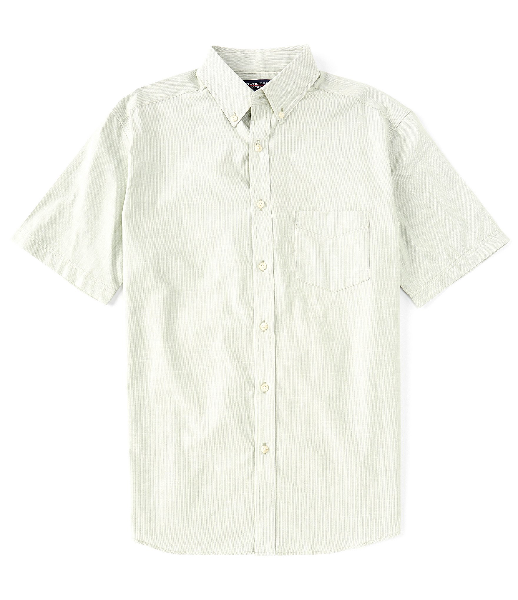 Roundtree & Yorke Short Sleeve Button Front Cotton Shirt | Dillard's