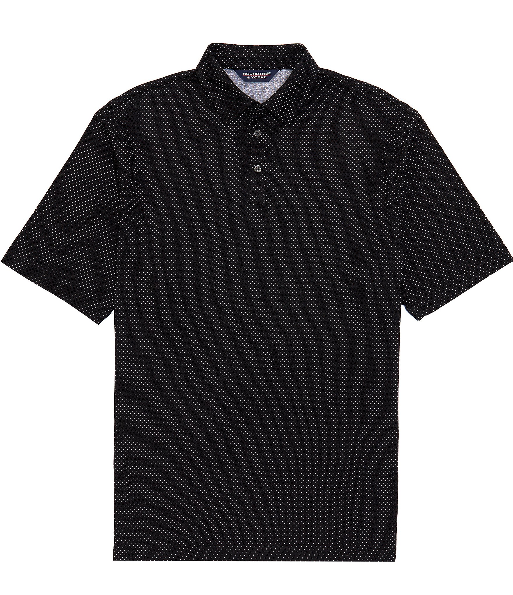 Roundtree & Yorke Short Sleeve Dotted Print Polo | Dillard's