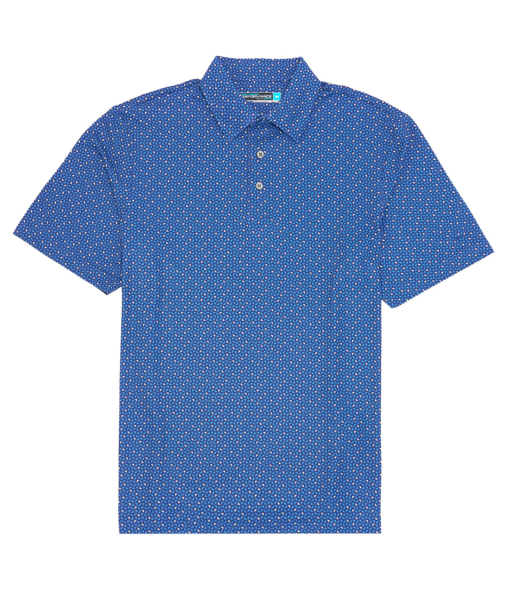 Roundtree & Yorke Short Sleeve Geometric Triangle Print Polo | Dillard's