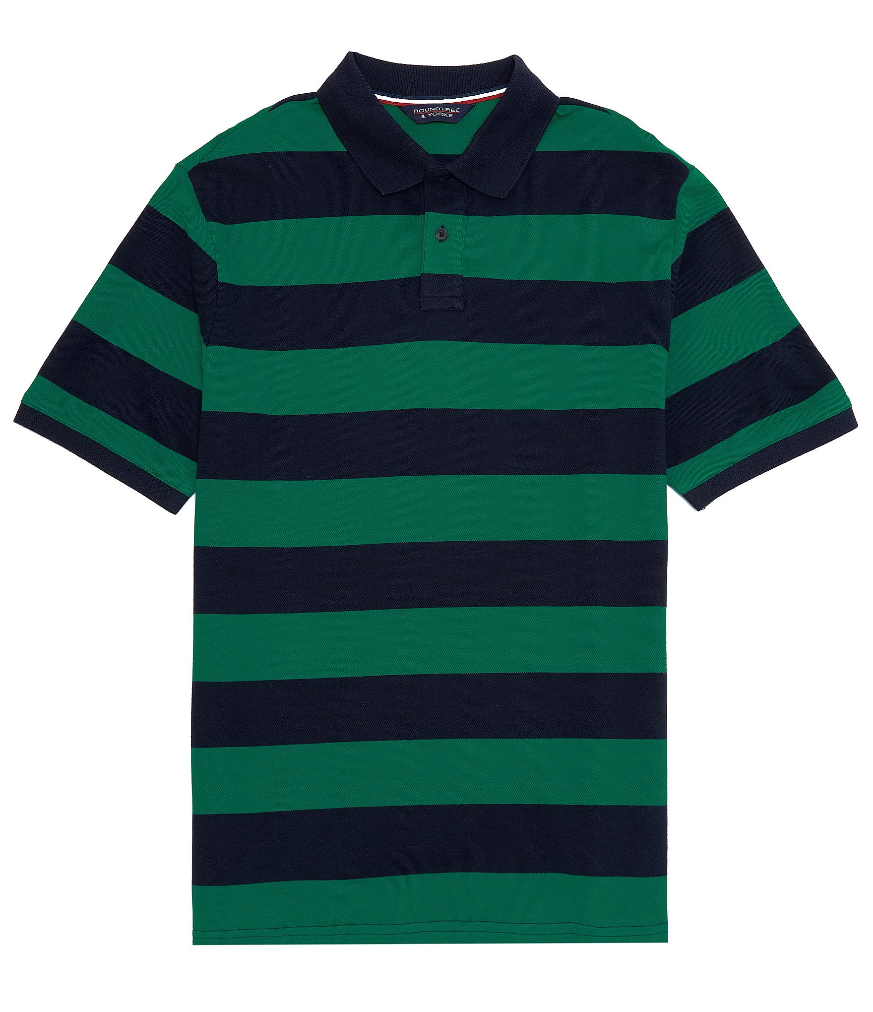 Roundtree & Yorke Short Sleeve Heritage Stripe Pique Polo | Dillard's