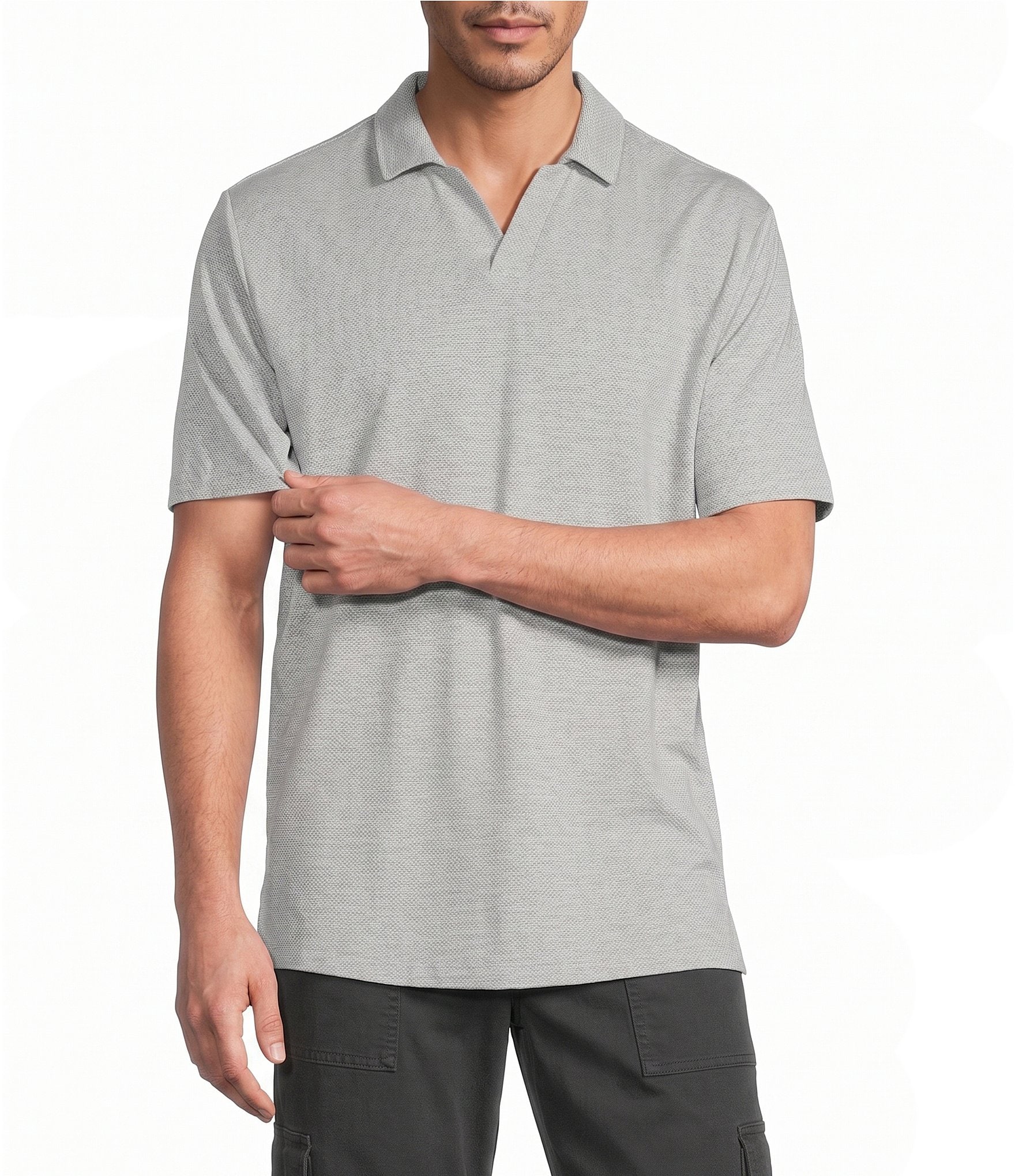 Roundtree & Yorke Short Sleeve Johnny Collar Shirt