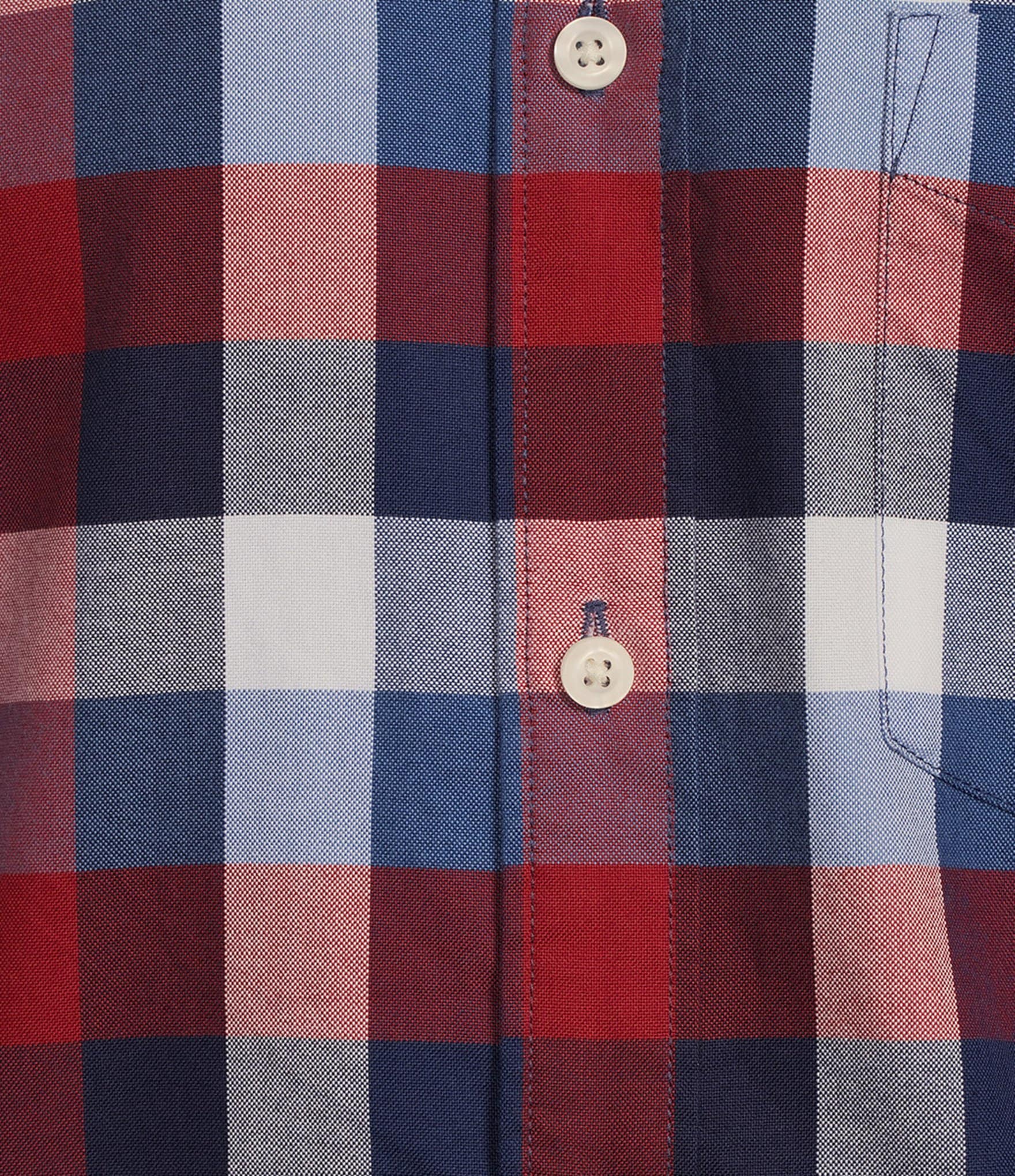 Roundtree & Yorke Short Sleeve Oxford Buffalo Plaid Sport Shirt