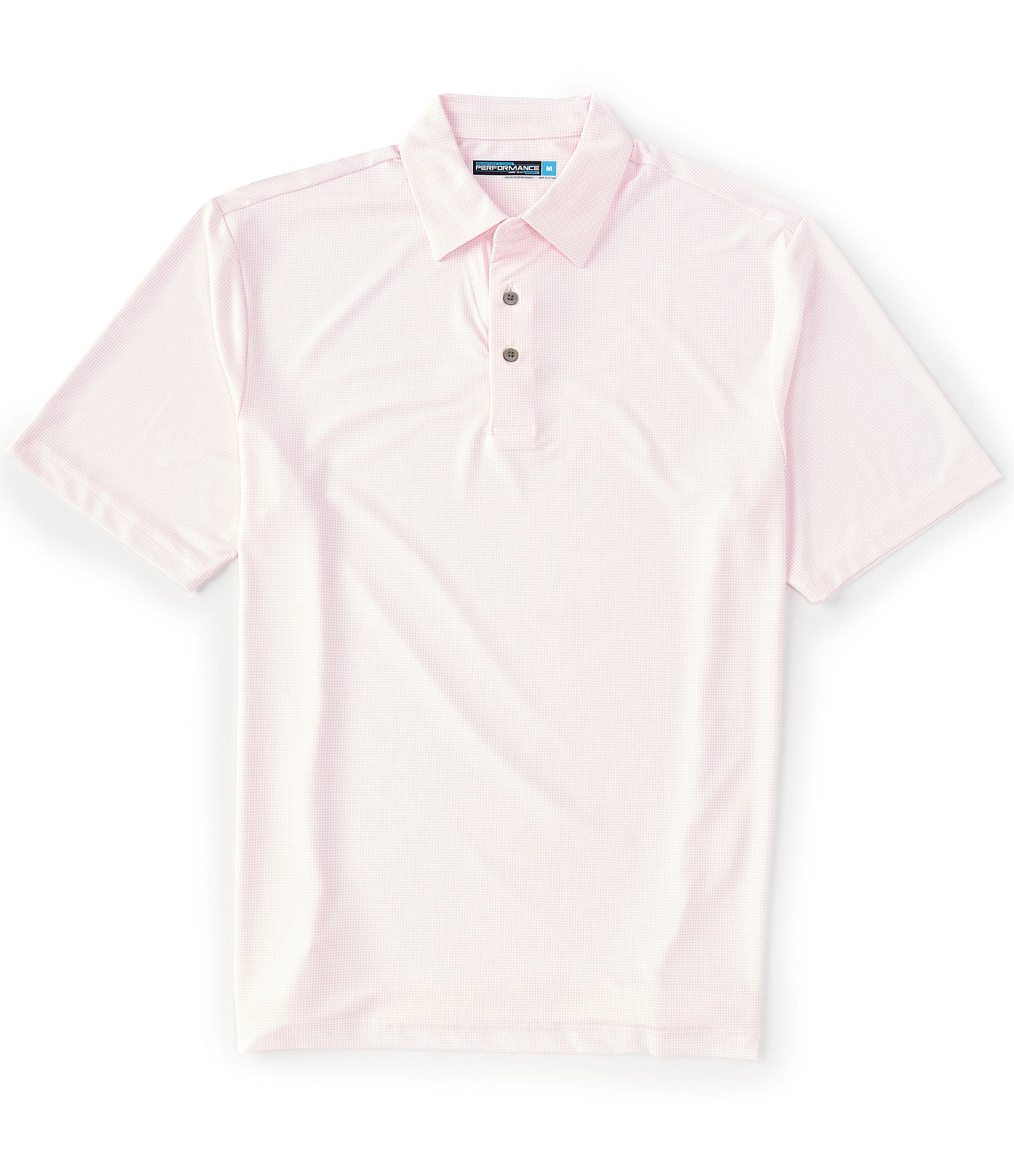 Roundtree & Yorke Performance Short Sleeve Gingham Polo Shirt | Dillard's
