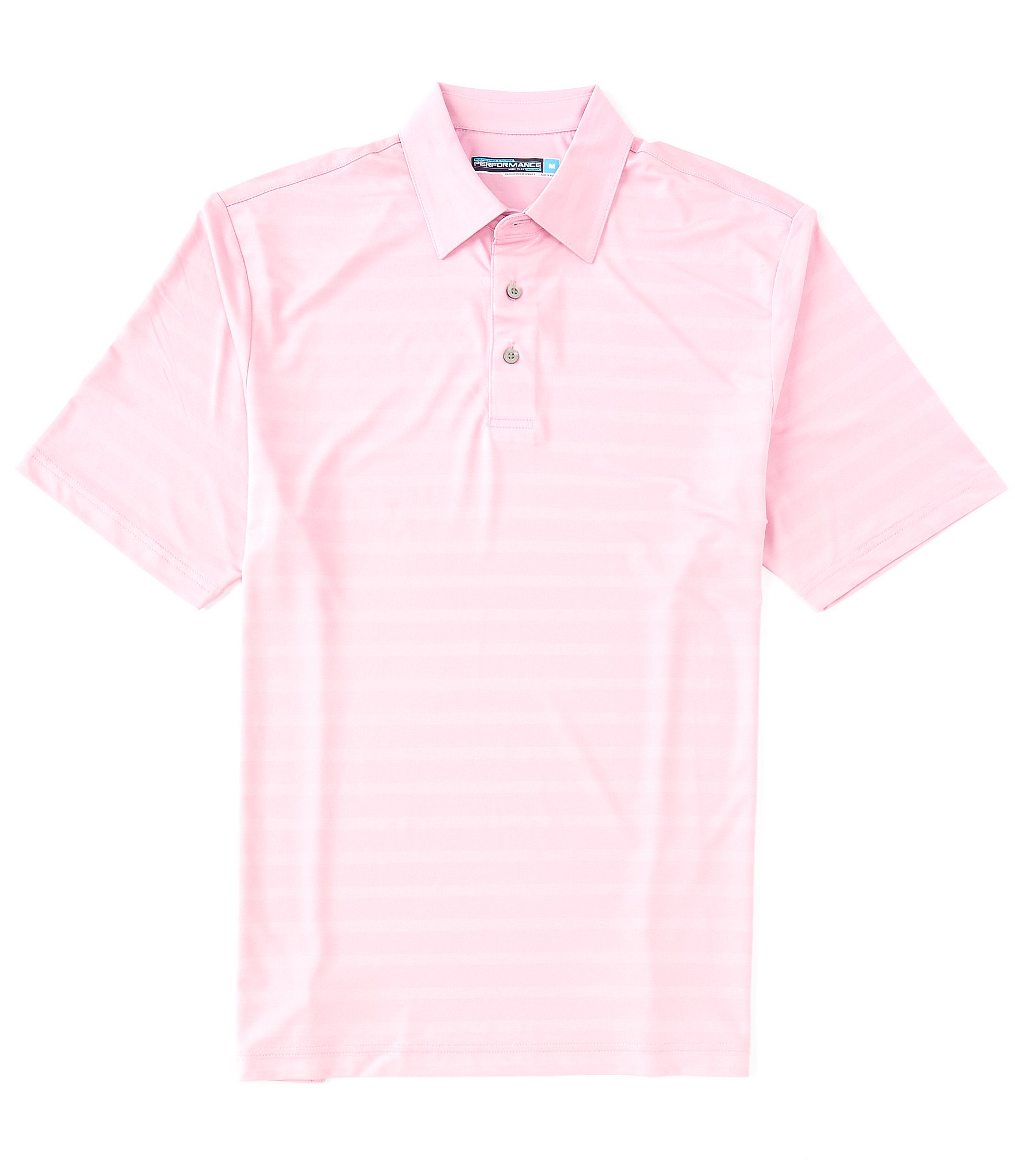 Roundtree & Yorke Short Sleeve Performance Shadow Striped Polo | Dillard's